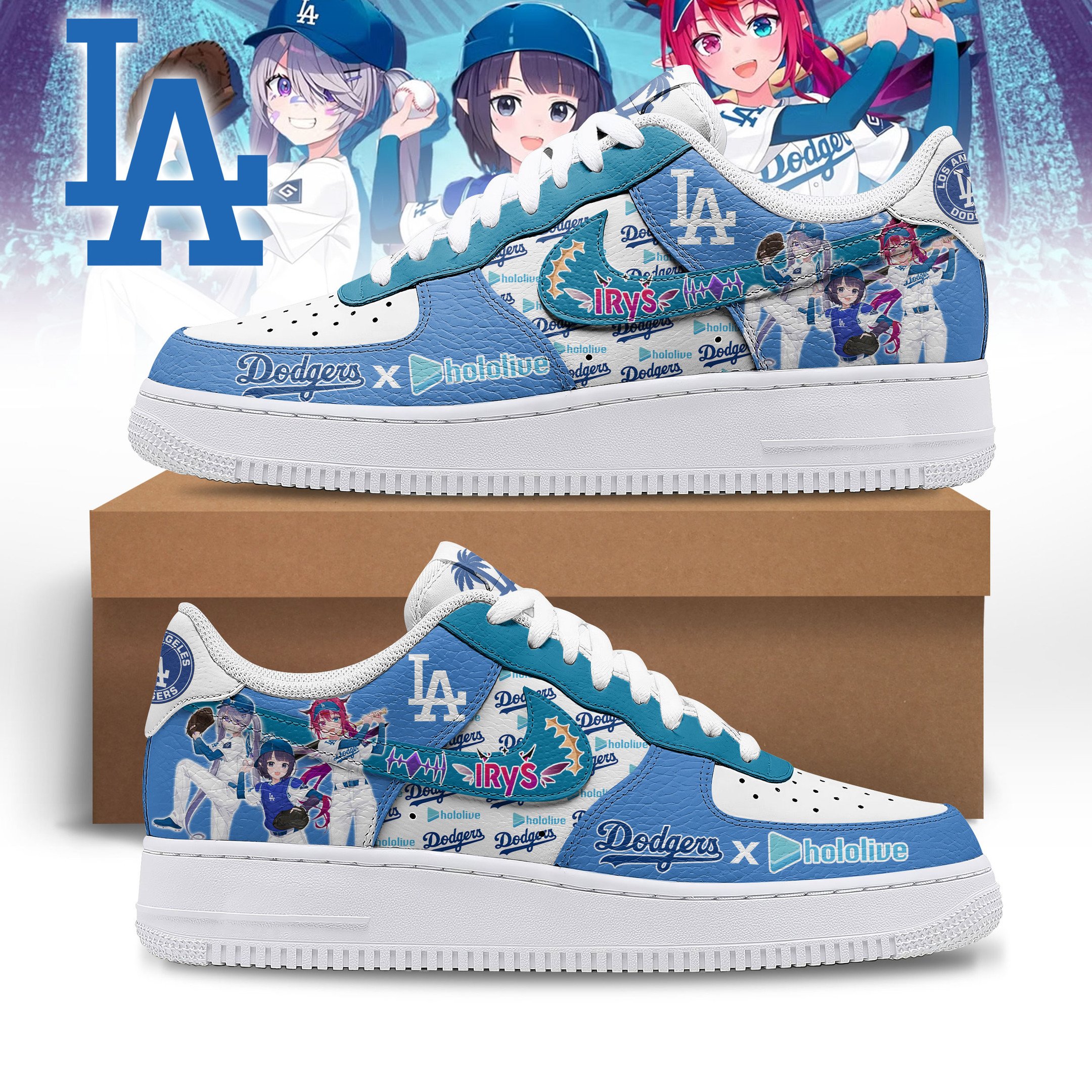 JWFancy Los Angeles Dodgers Air Low-Top Sneakers Shoes For Men And Women