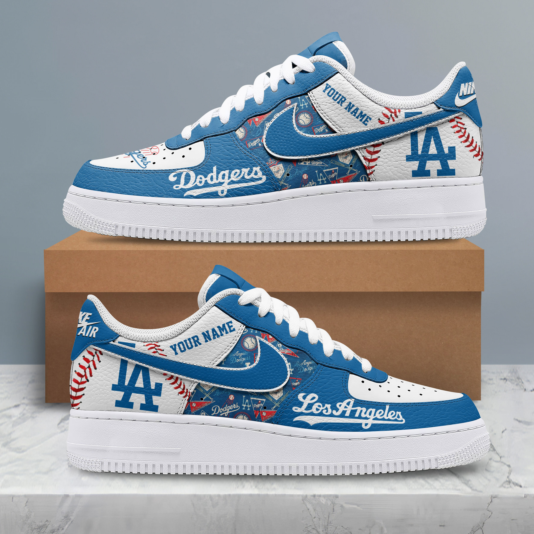 JWFancy Los Angeles Dodgers Air Low-Top Sneakers Shoes For Men And Women