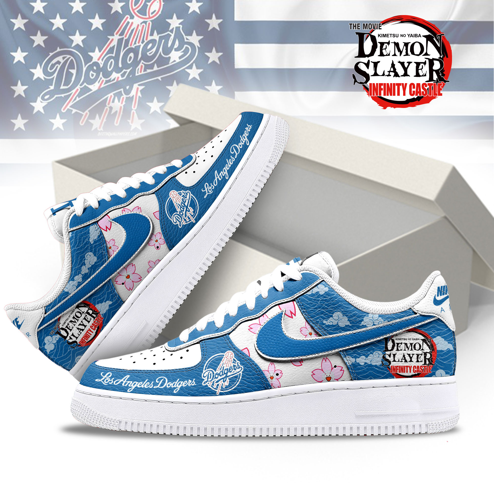JWFancy Los Angeles Dodgers Air Low-Top Sneakers Shoes For Men And Women