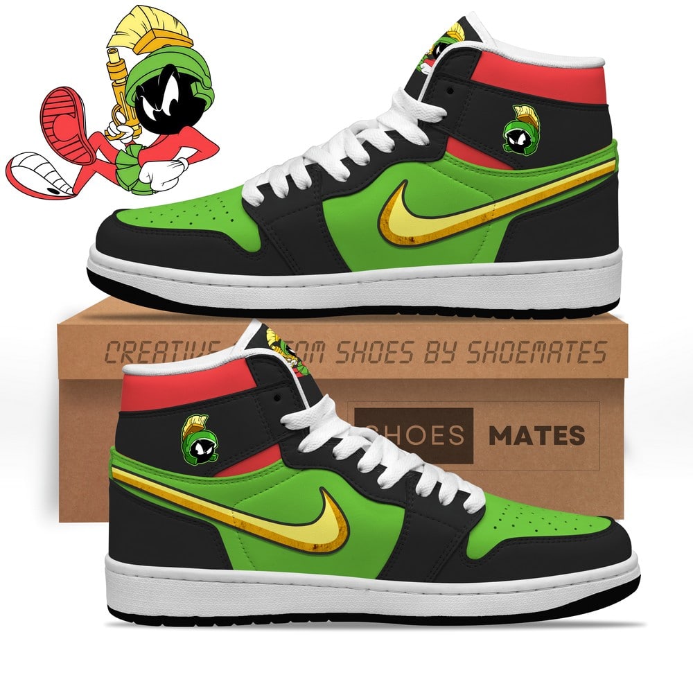 JWFancy Marvin the Martian Looney Tunes AJ1 High Sneakers Shoes For Men And Women