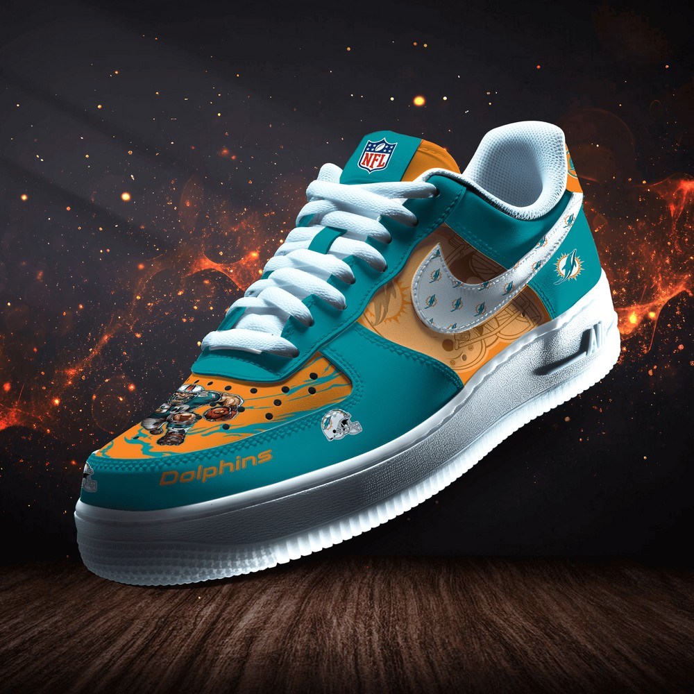 JWFancy Miami Dolphins Version 4 Air Low-Top Sneakers Shoes For Men And Women