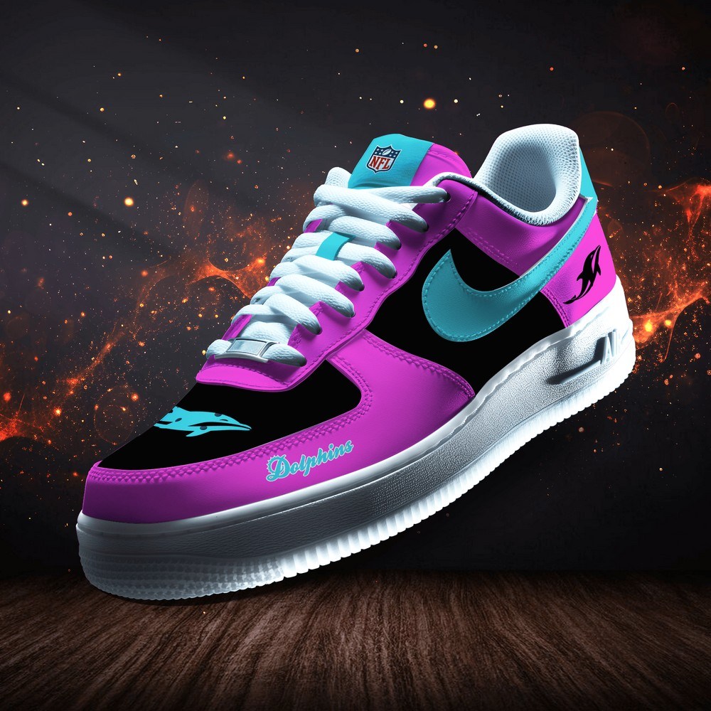 JWFancy Miami Dolphins Version 9 Air Low-Top Sneakers Shoes For Men And Women