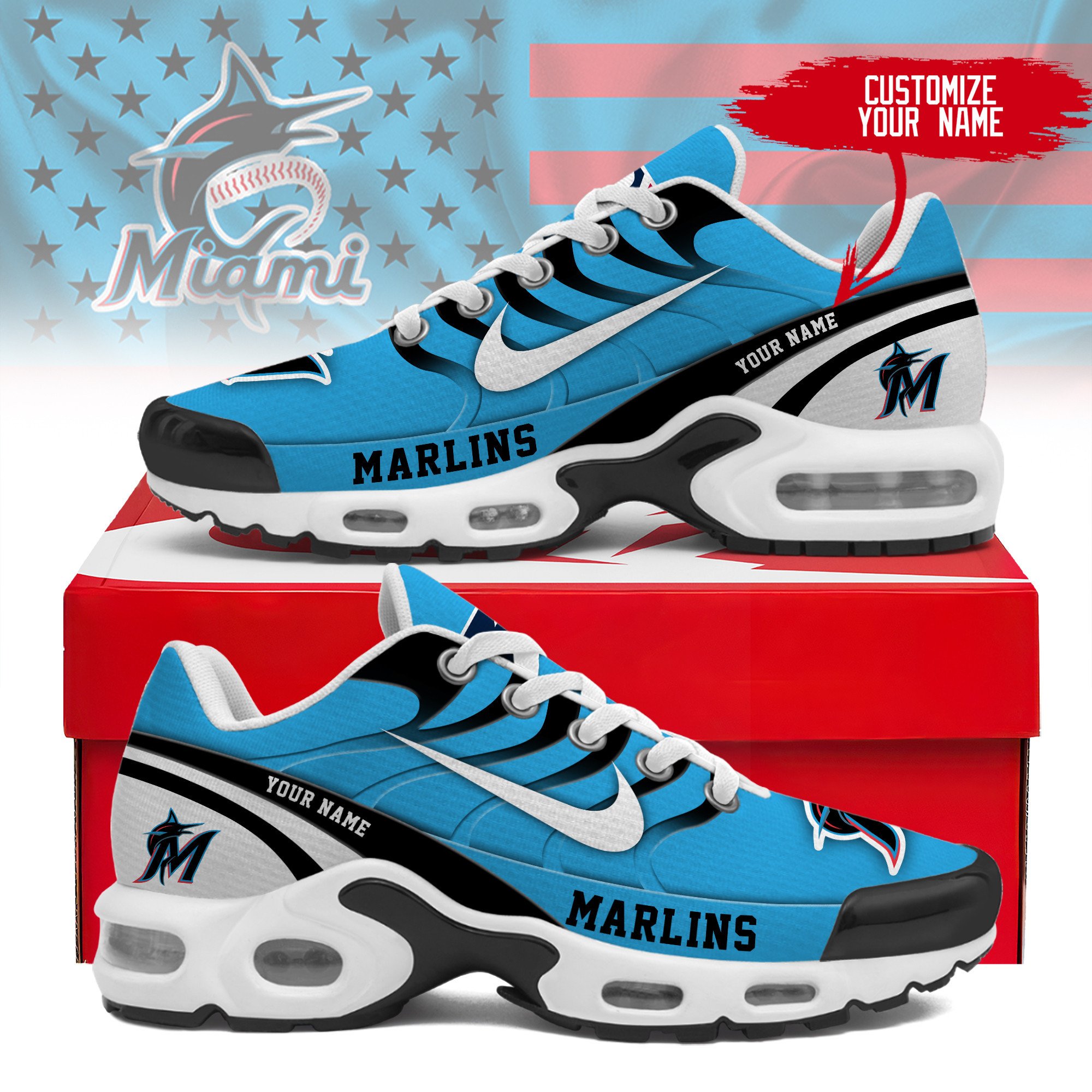 JWFancy Miami Marlins TN Shoes Sneakers For Men And Women