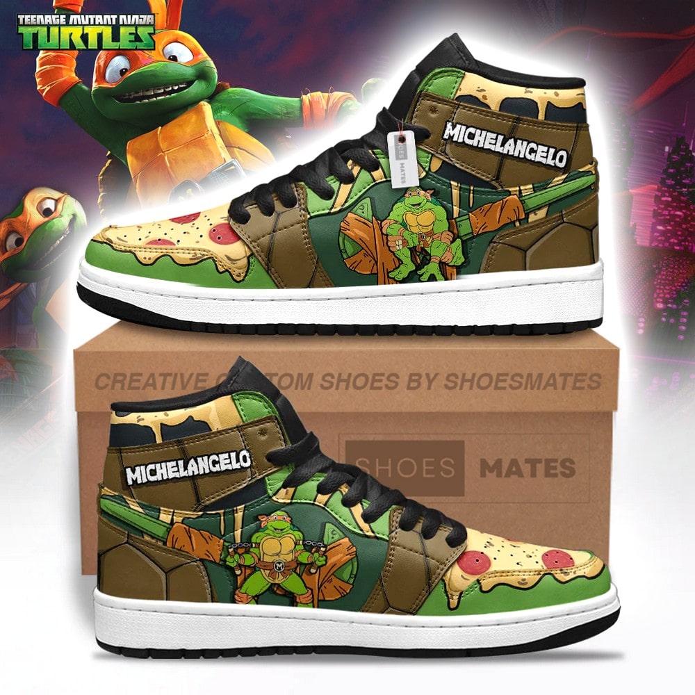 JWFancy Michelangelo Teenage Mutant AJ1 High Sneakers Shoes For Men And Women