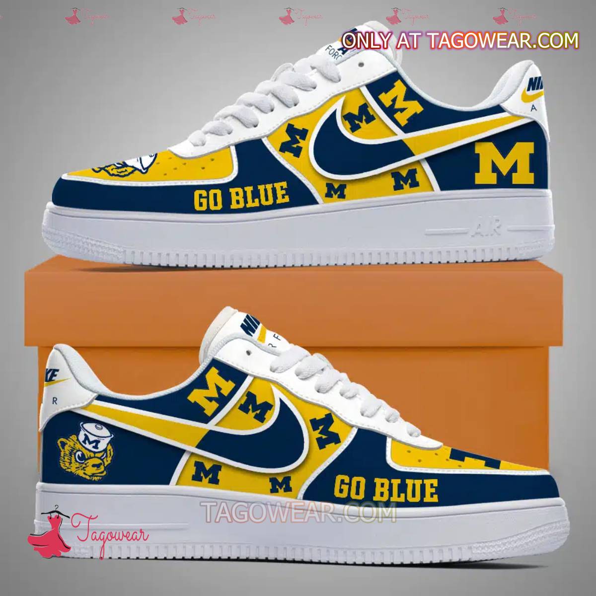 JWFancy Michigan Wolverines Air Low-Top Sneakers Shoes For Men And Women