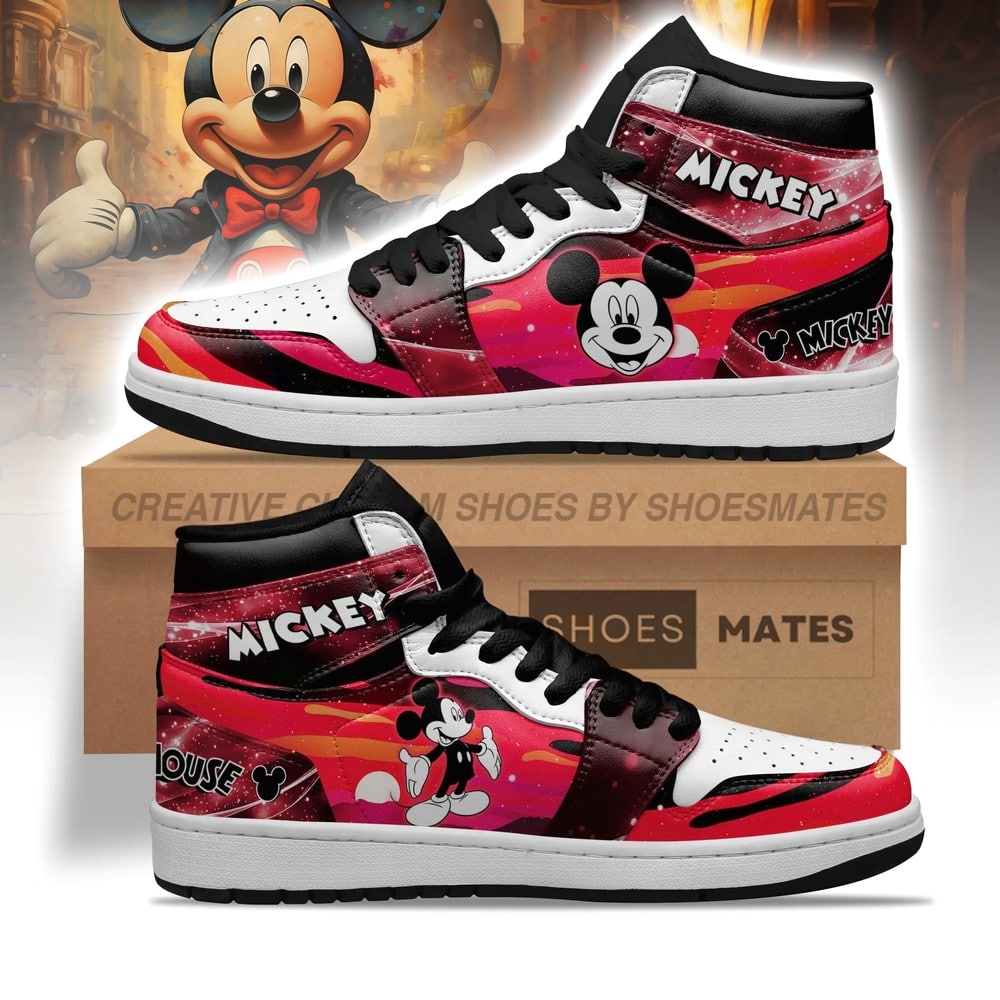 JWFancy Mickey Mouse AJ1 High Sneakers Shoes For Men And Women