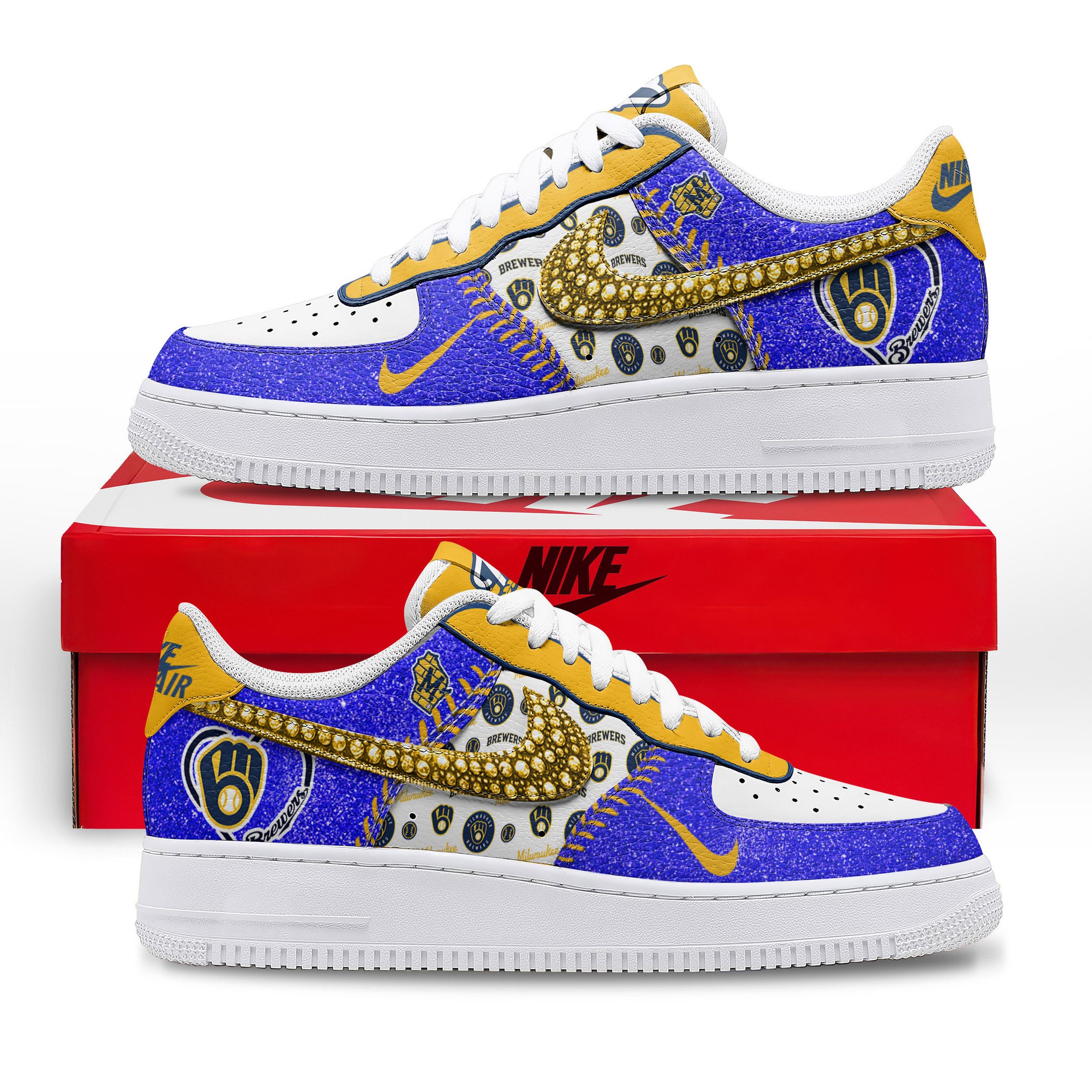JWFancy Milwaukee Brewers Air Low-Top Sneakers Shoes For Men And Women