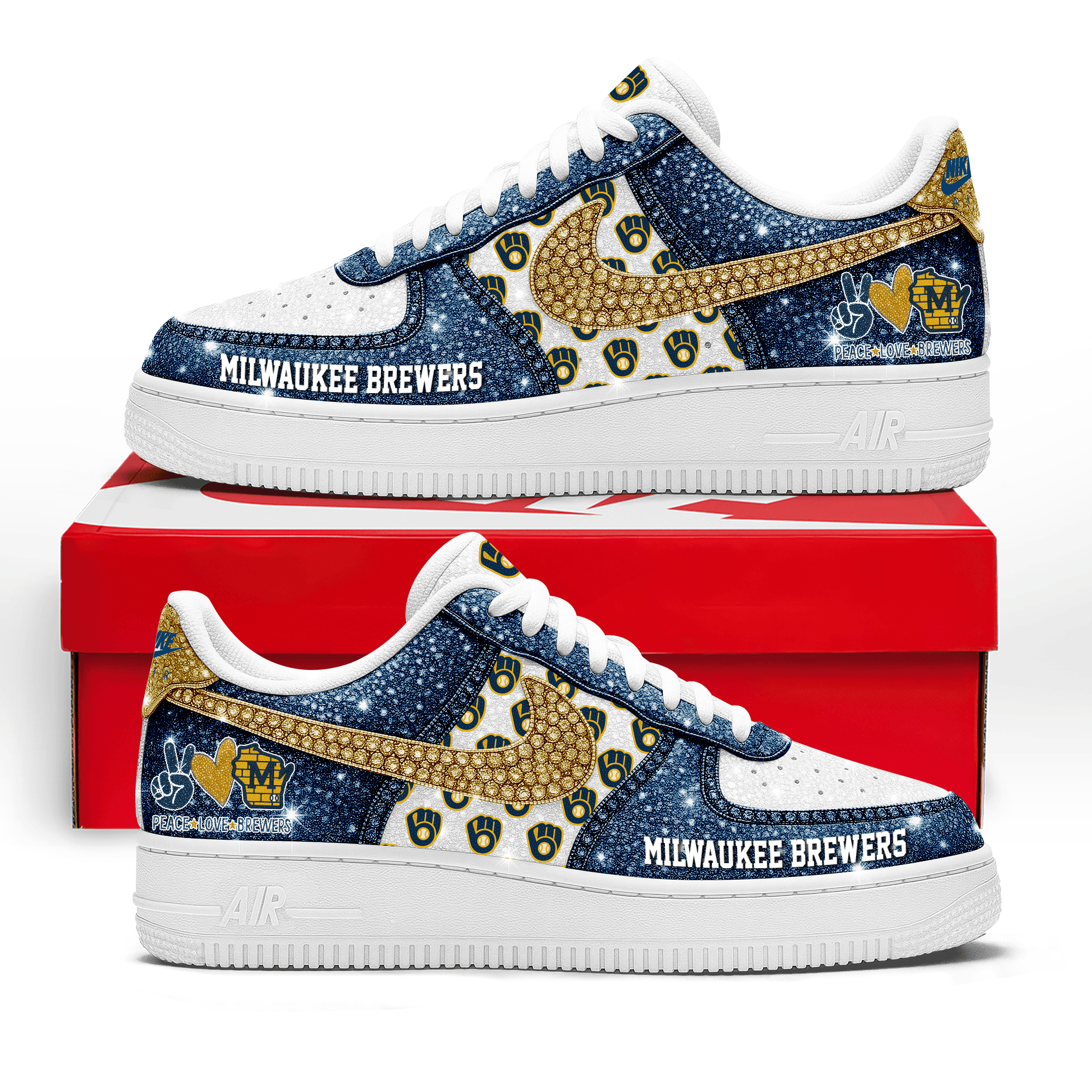 JWFancy Milwaukee Brewers Air Low-Top Sneakers Shoes For Men And Women