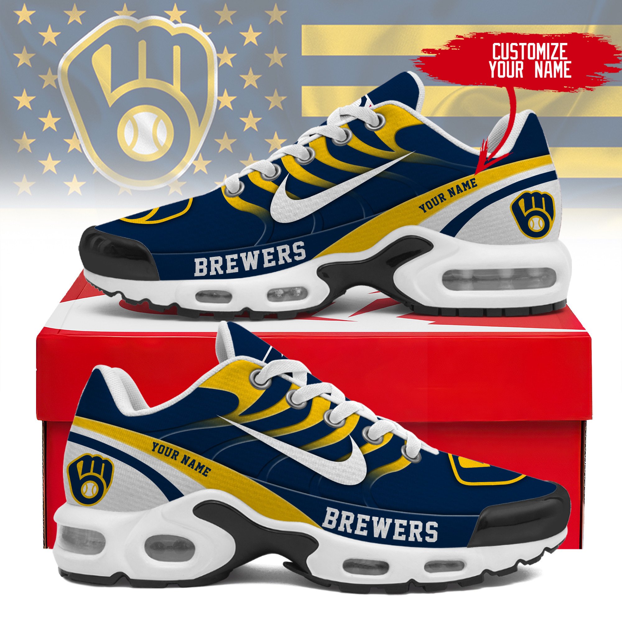 JWFancy Milwaukee Brewers TN Shoes Sneakers For Men And Women