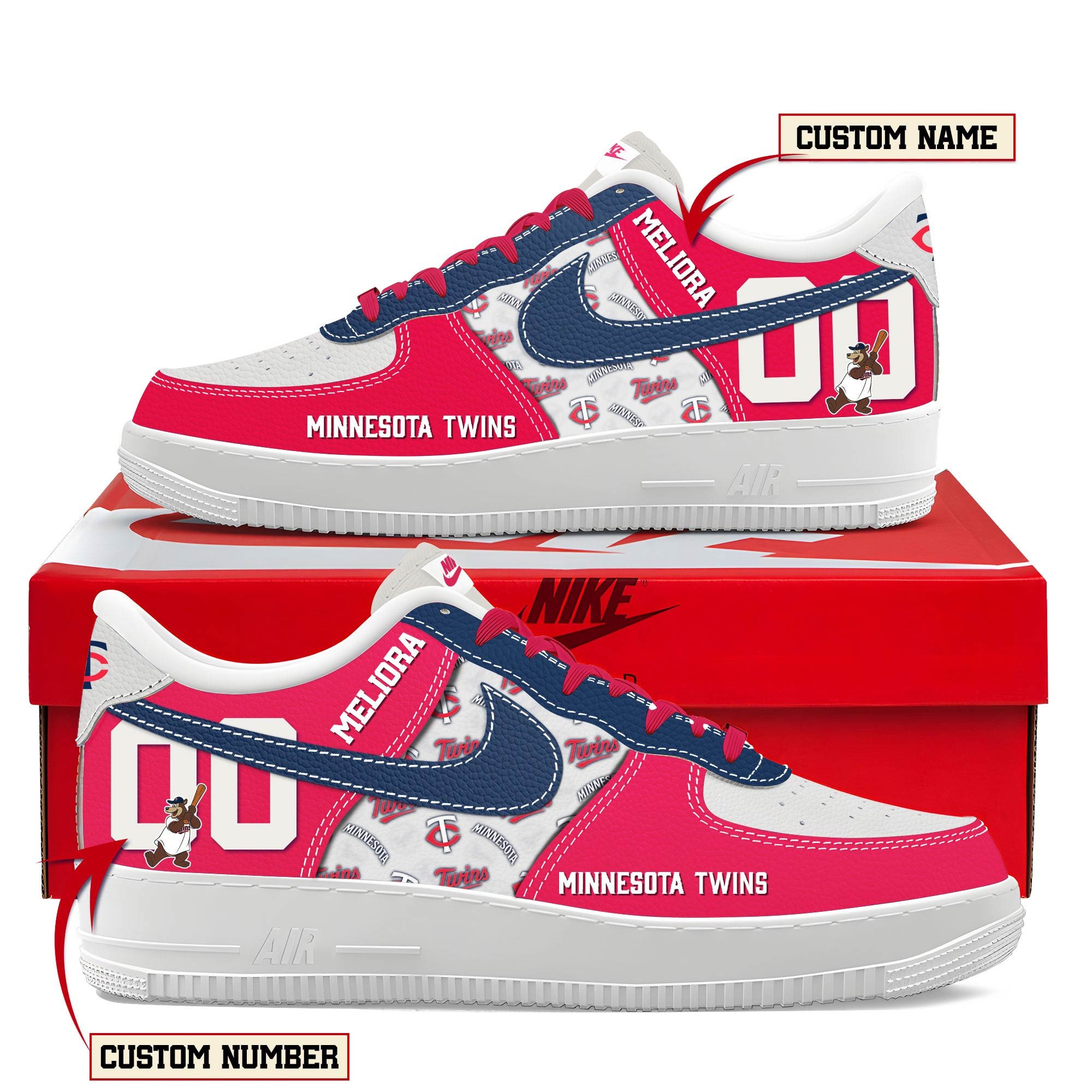 JWFancy Minnesota Twins Air Low-Top Sneakers Shoes For Men And Women