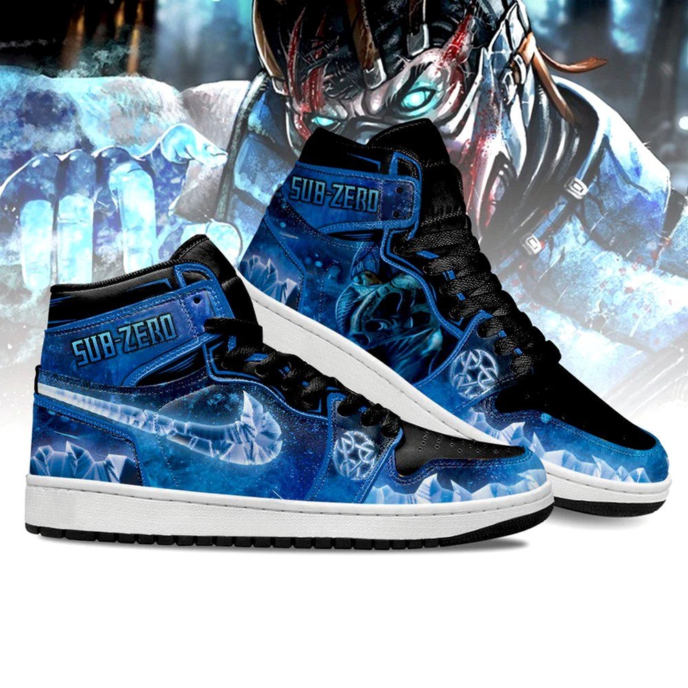 JWFancy Mortal Kombat Sub-zero AJ1 High Sneakers Shoes For Men And Women