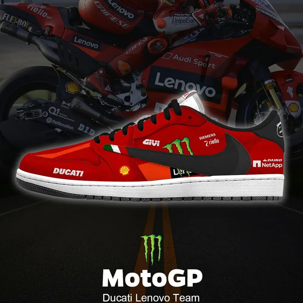 JWFancy MotoGP Duca Len Team AJ1 Low Sneakers Shoes For Men And Women