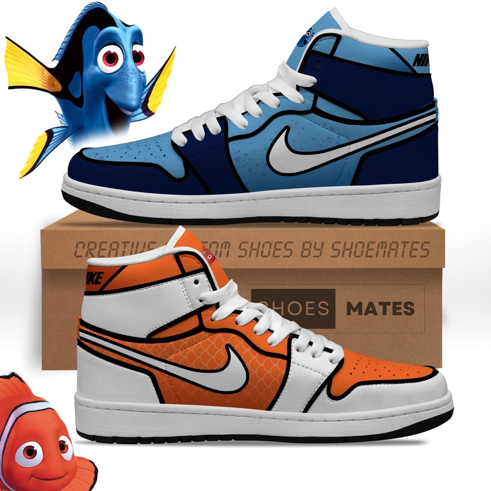 JWFancy Nemo and Dory AJ1 High Sneakers Shoes For Men And Women