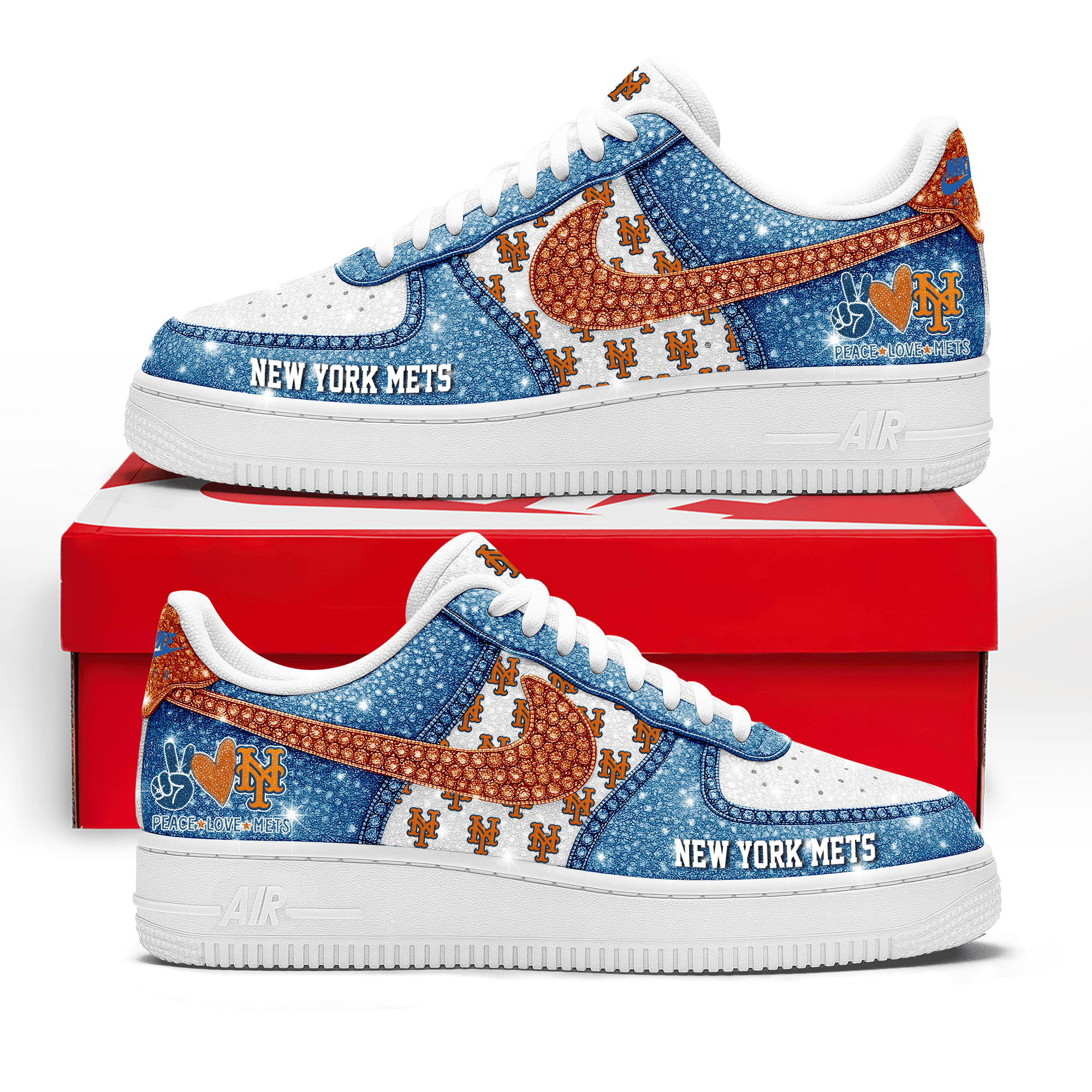 JWFancy New York Mets Air Low-Top Sneakers Shoes For Men And Women