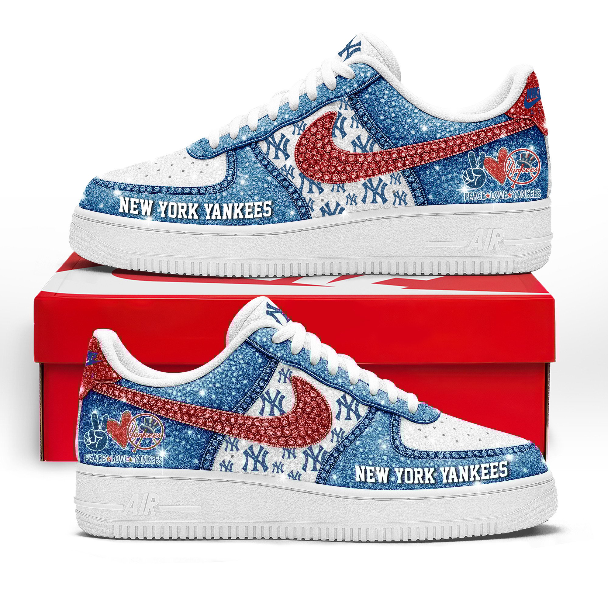 JWFancy New York Yankees Air Low-Top Sneakers Shoes For Men And Women
