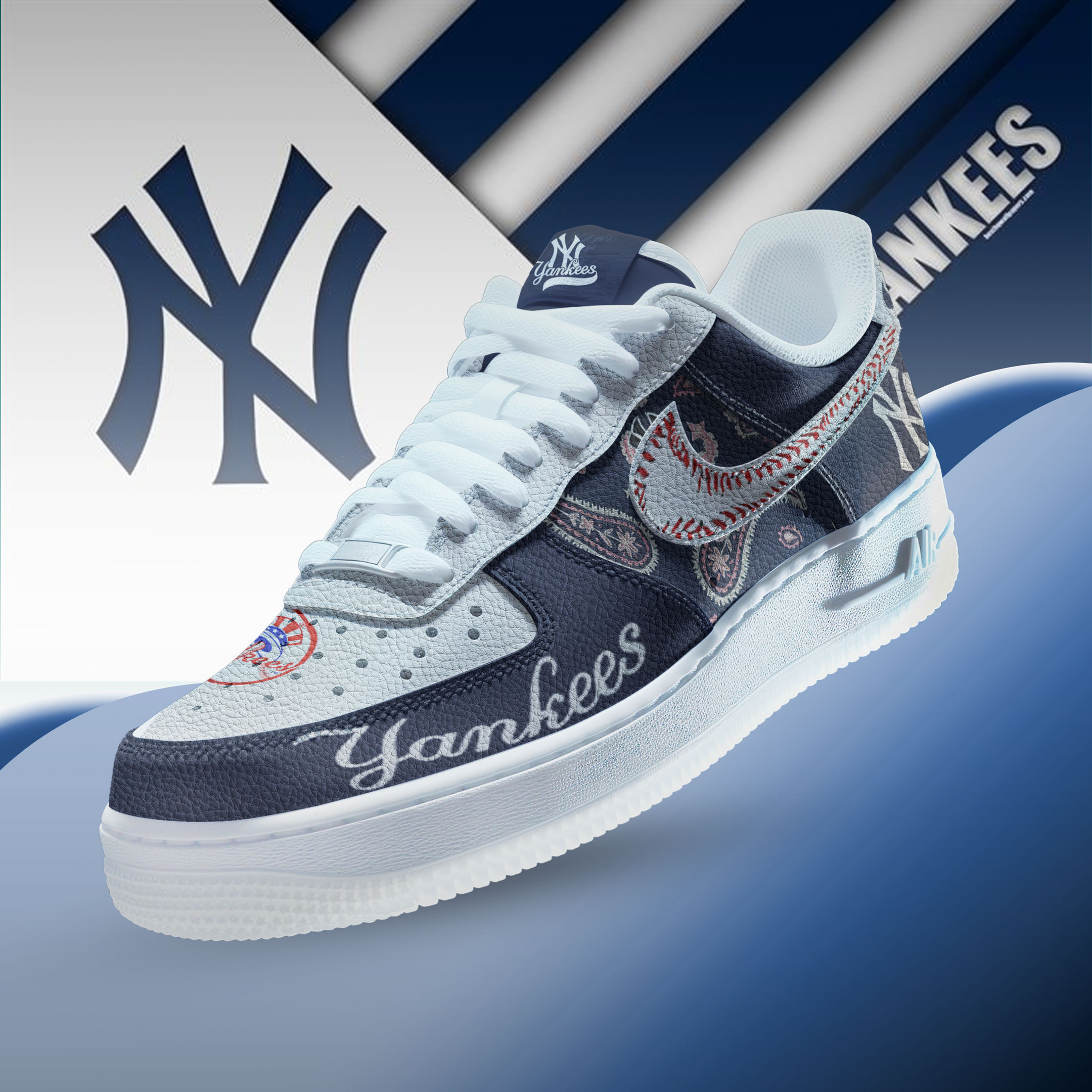 JWFancy New York Yankees Air Low-Top Sneakers Shoes For Men And Women