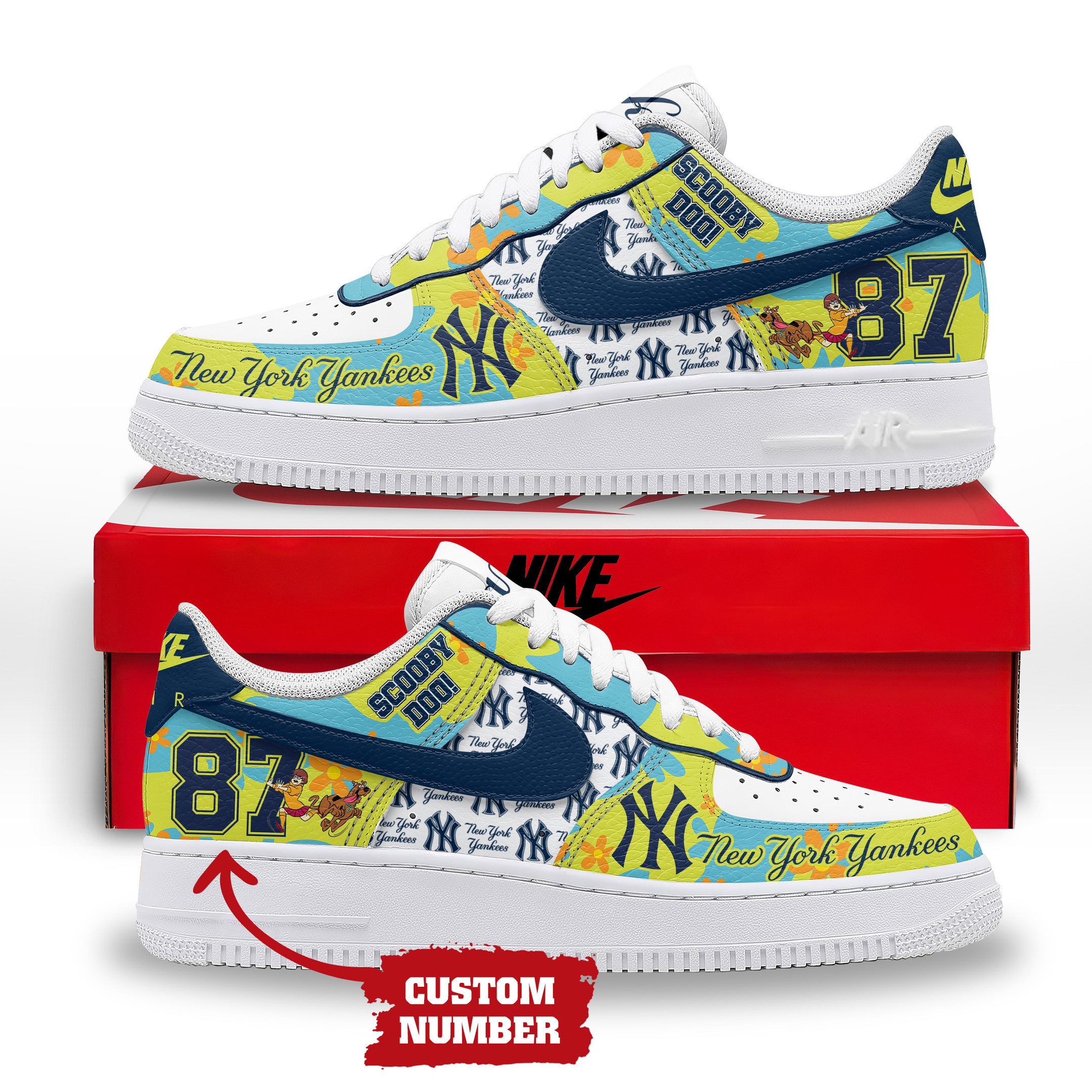 JWFancy New York Yankees Air Low-Top Sneakers Shoes For Men And Women