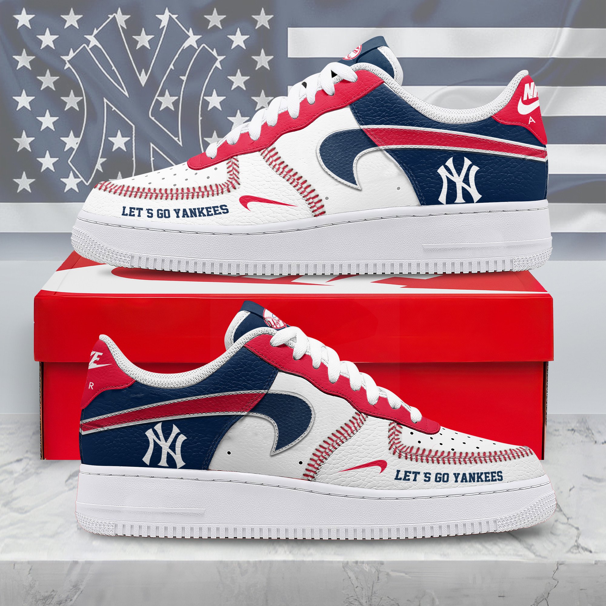 JWFancy New York Yankees Air Low-Top Sneakers Shoes For Men And Women