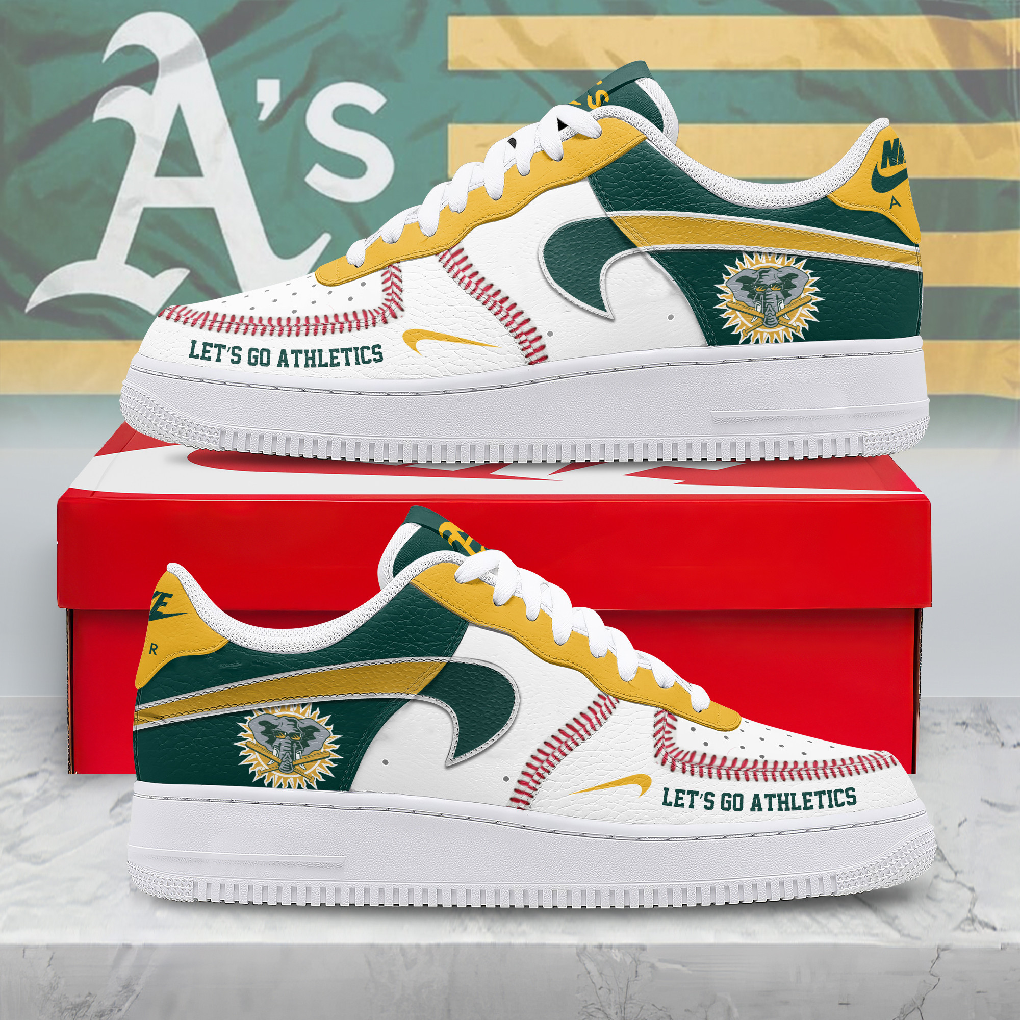 JWFancy Oakland Athletics Air Low-Top Sneakers Shoes For Men And Women