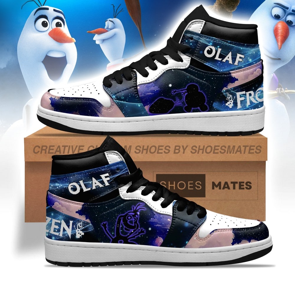 JWFancy Olaf Frozen AJ1 High Sneakers Shoes For Men And Women