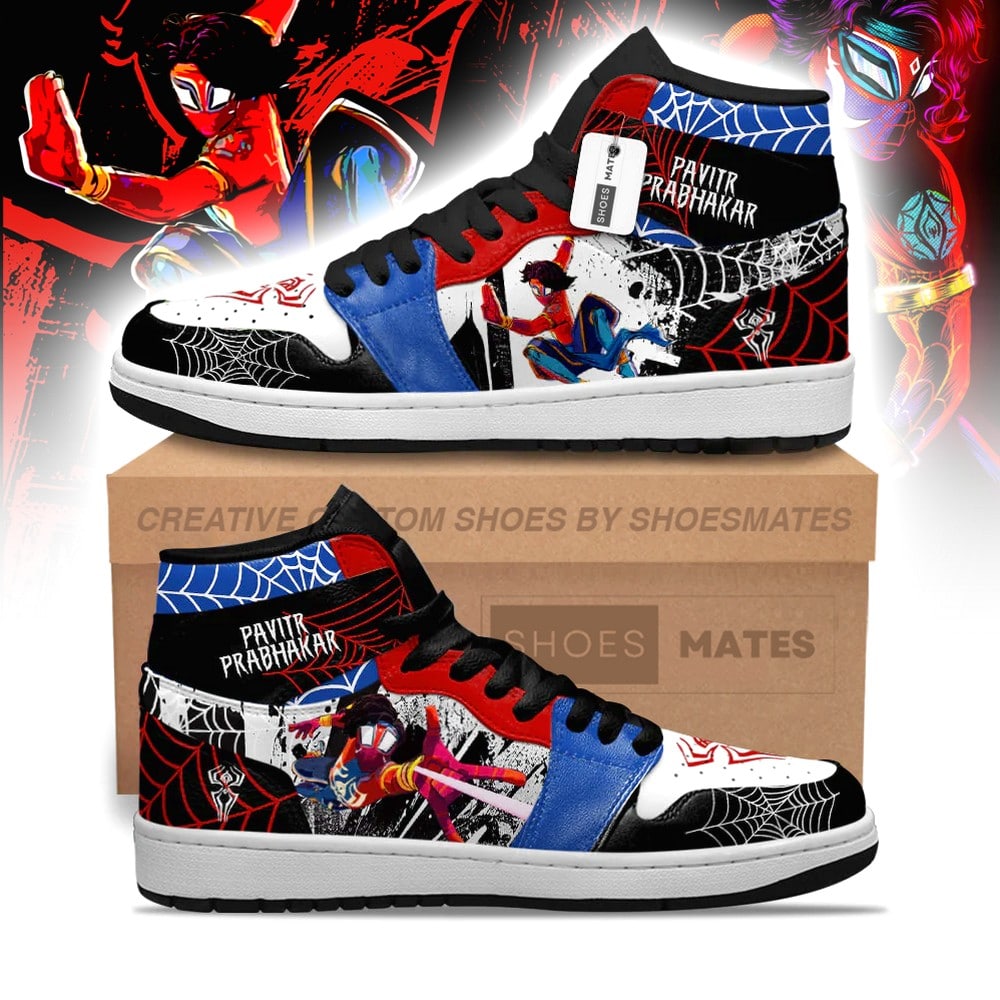 JWFancy Pavitr Prabhakar Spider-Verse AJ1 High Sneakers Shoes For Men And Women
