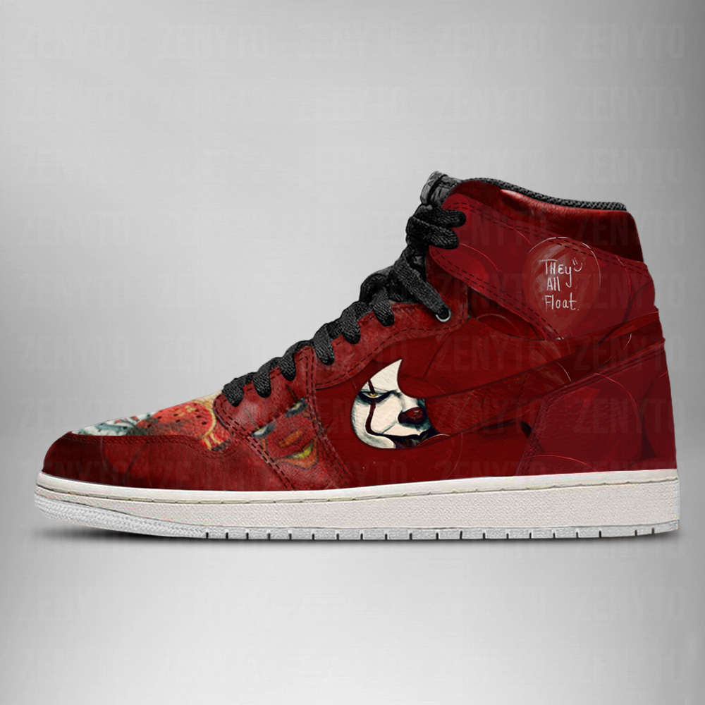 JWFancy Pennywise Halloween AJ1 High Sneakers Shoes For Men And Women