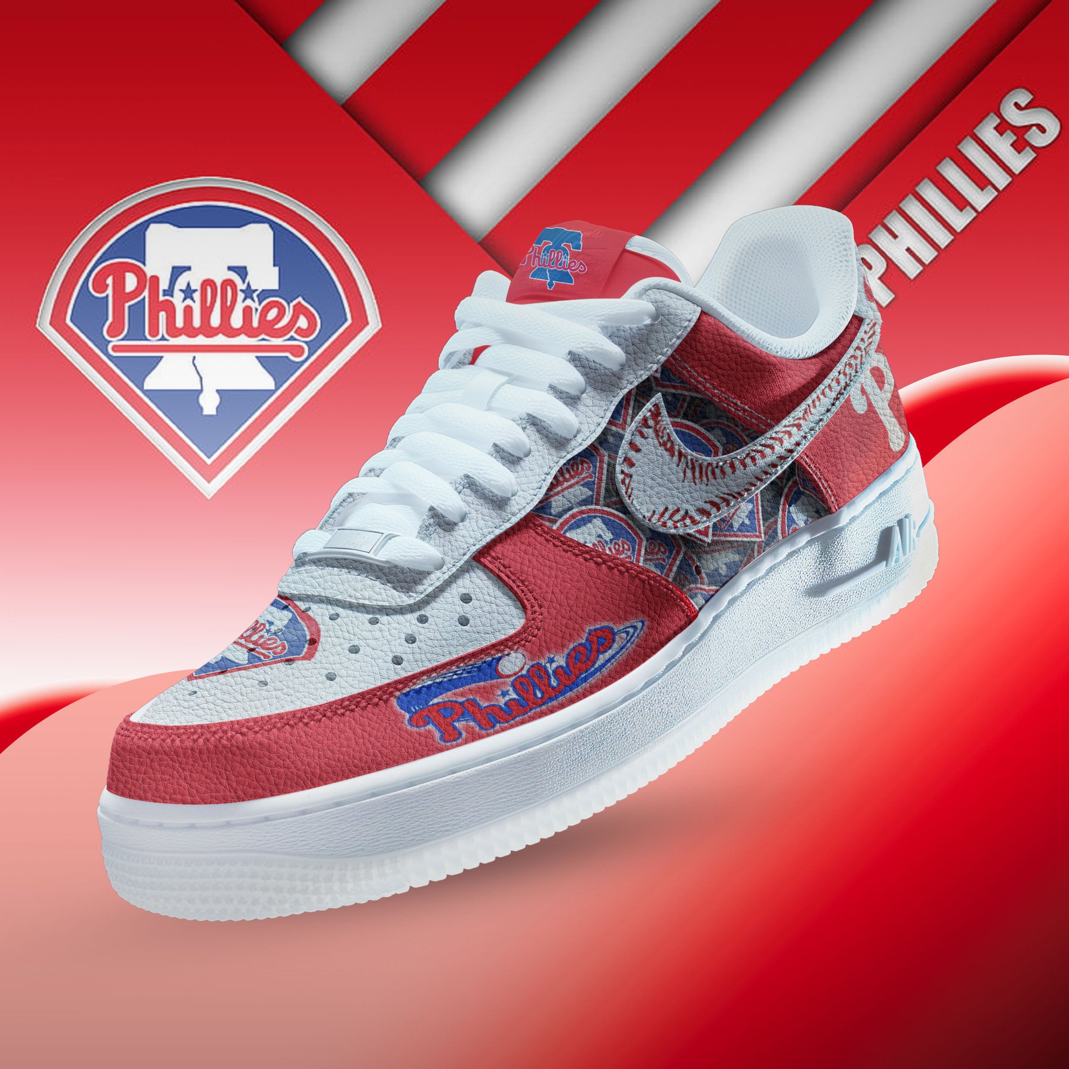 JWFancy Philadelphia Phillies Air Low-Top Sneakers Shoes For Men And Women