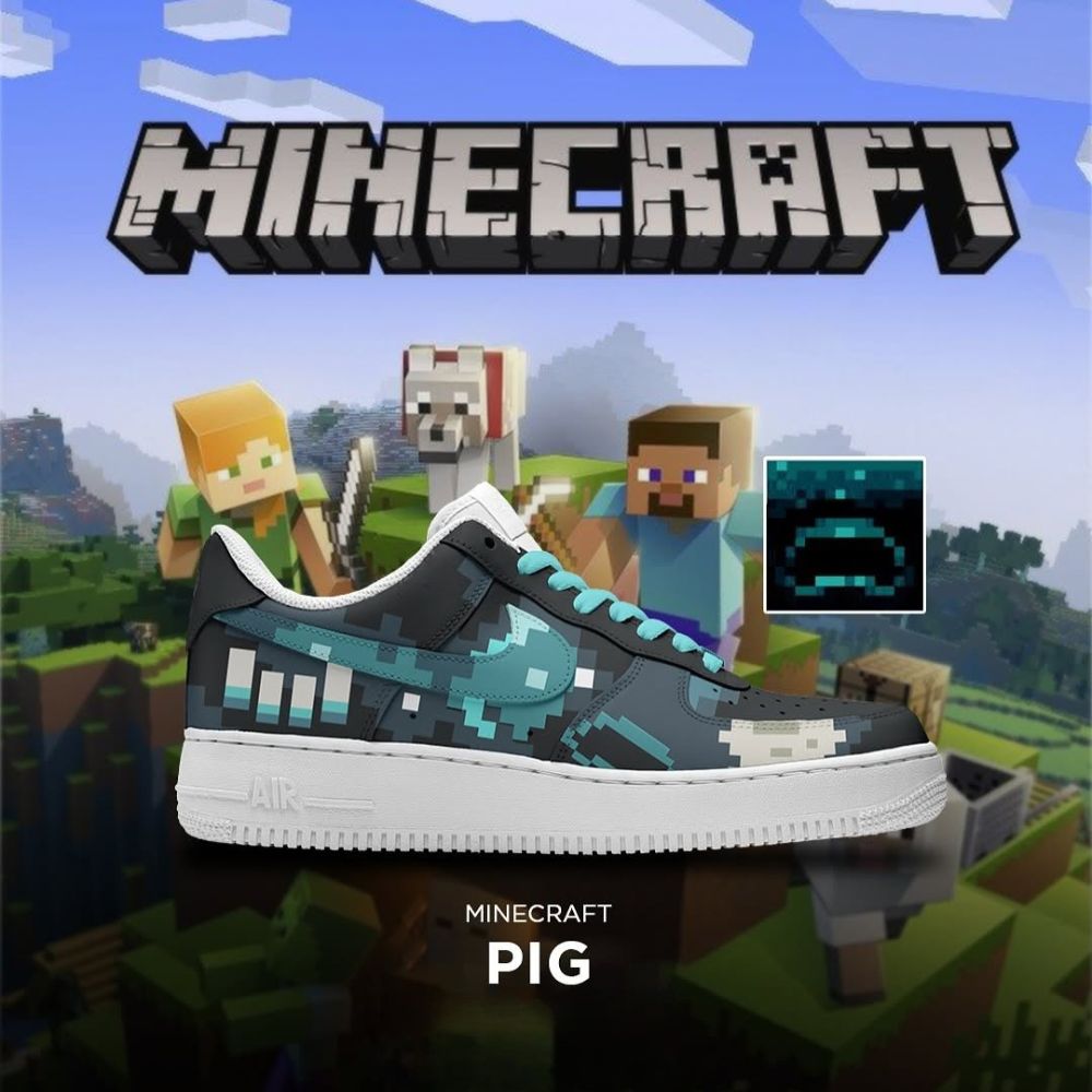 JWFancy Pig V.2 Mine Craft Air Low-Top Sneakers Shoes For Men And Women