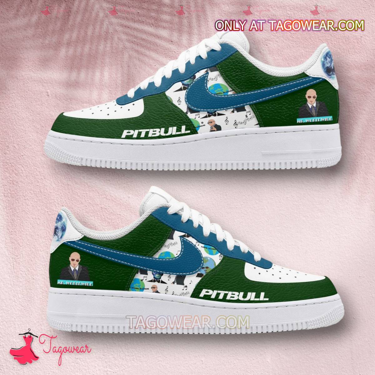 JWFancy Pitbull Mr Worldwide Air Low-Top Sneakers Shoes For Men And Women