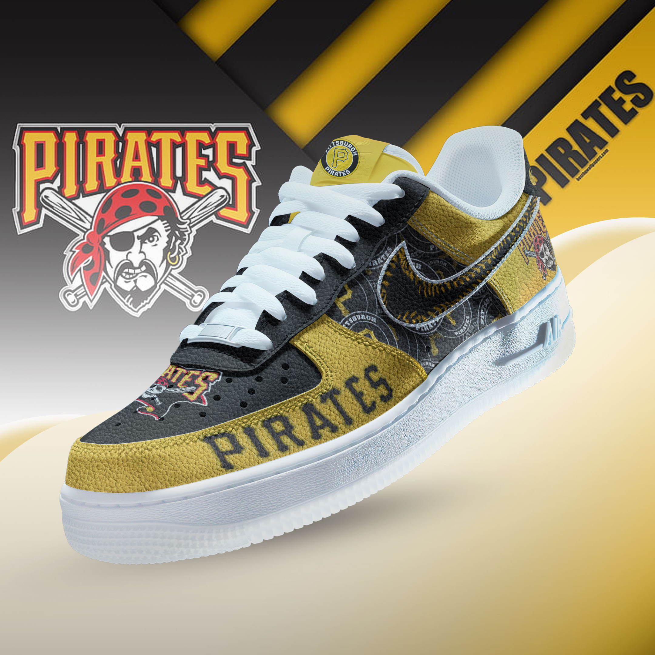 JWFancy Pittsburgh Pirates Air Low-Top Sneakers Shoes For Men And Women