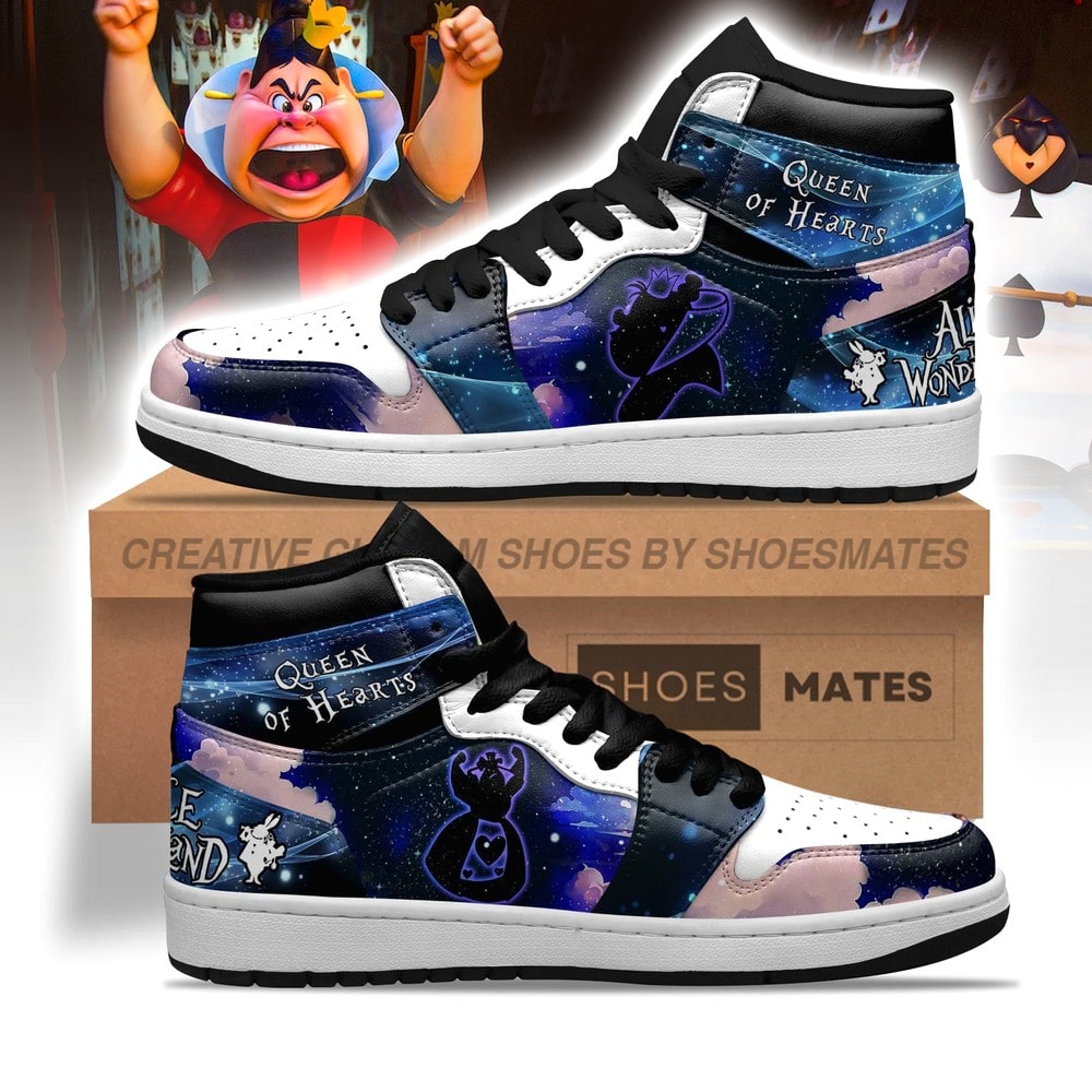 JWFancy Queen of Hearts  AJ1 High Sneakers Shoes For Men And Women