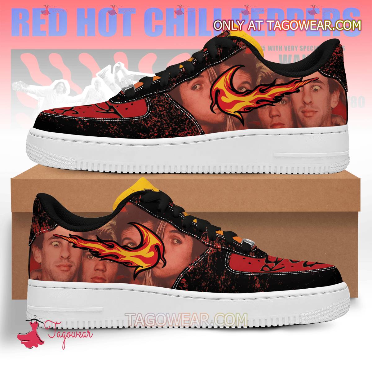 JWFancy Red Hot Chilli Peppers Band Air Low-Top Sneakers Shoes For Men And Women