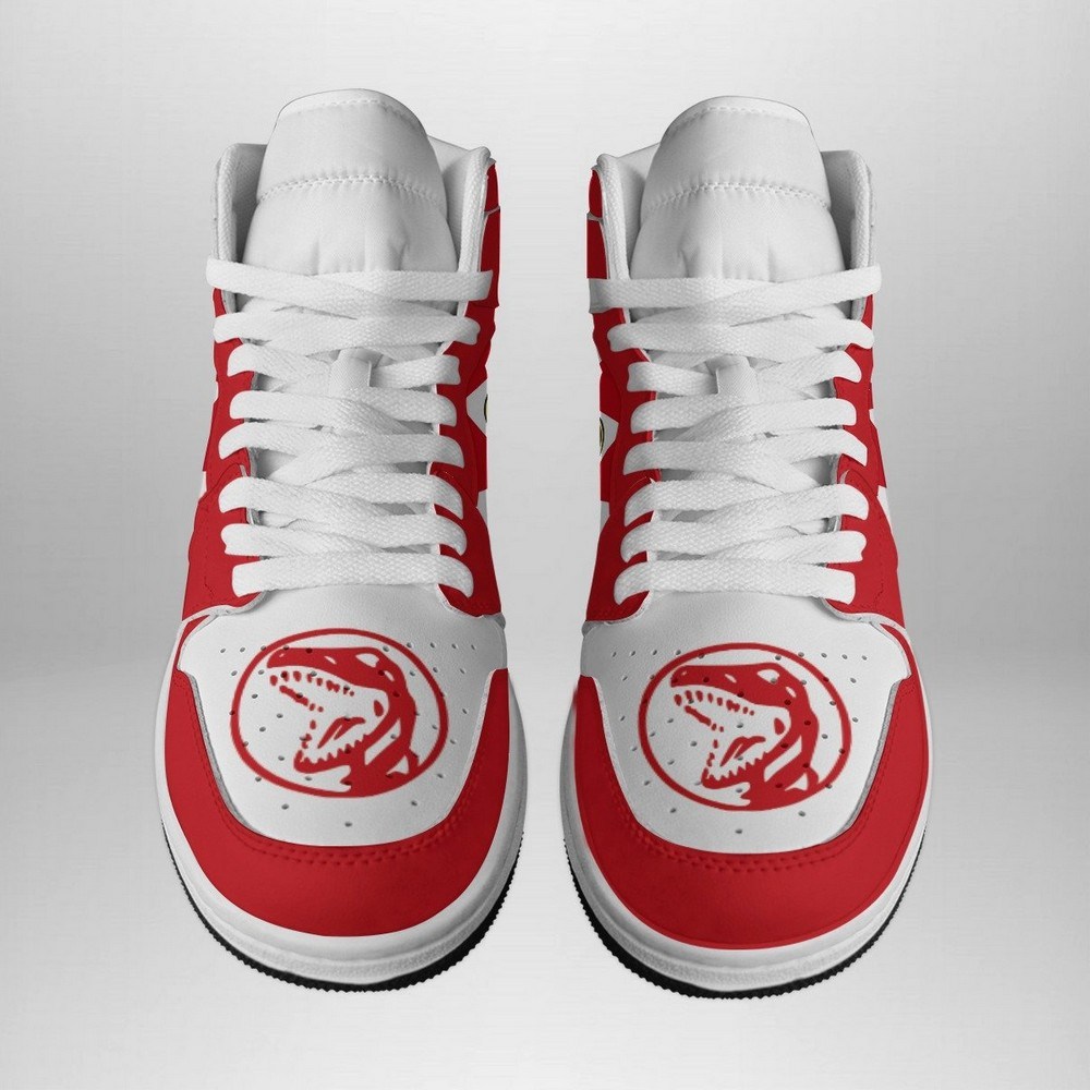 JWFancy Red Ranger Mighty Morphin Power Rangers AJ1 High Sneakers Shoes For Men And Women