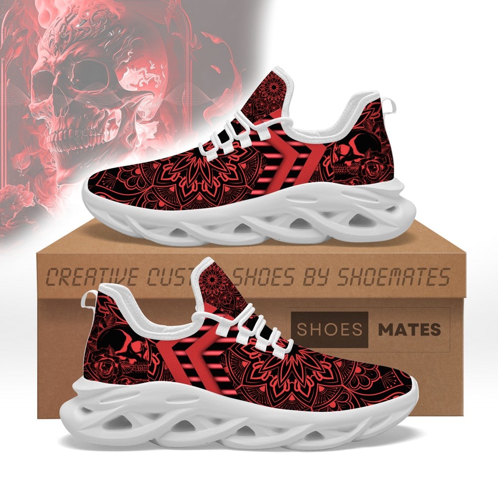 JWFancy Red Skull Mandala Max Soul Shoes Sneakers For Men And Women

