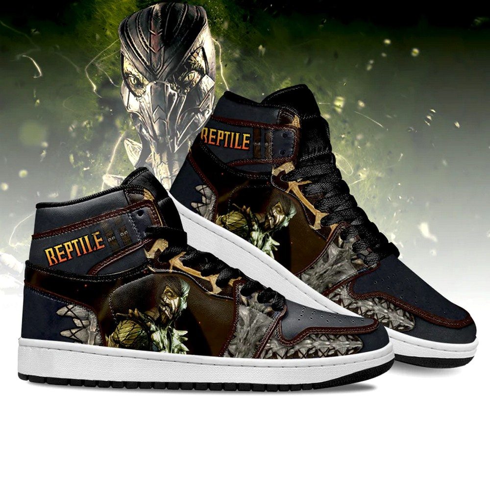 JWFancy Reptile Mortal Kombat AJ1 High Sneakers Shoes For Men And Women