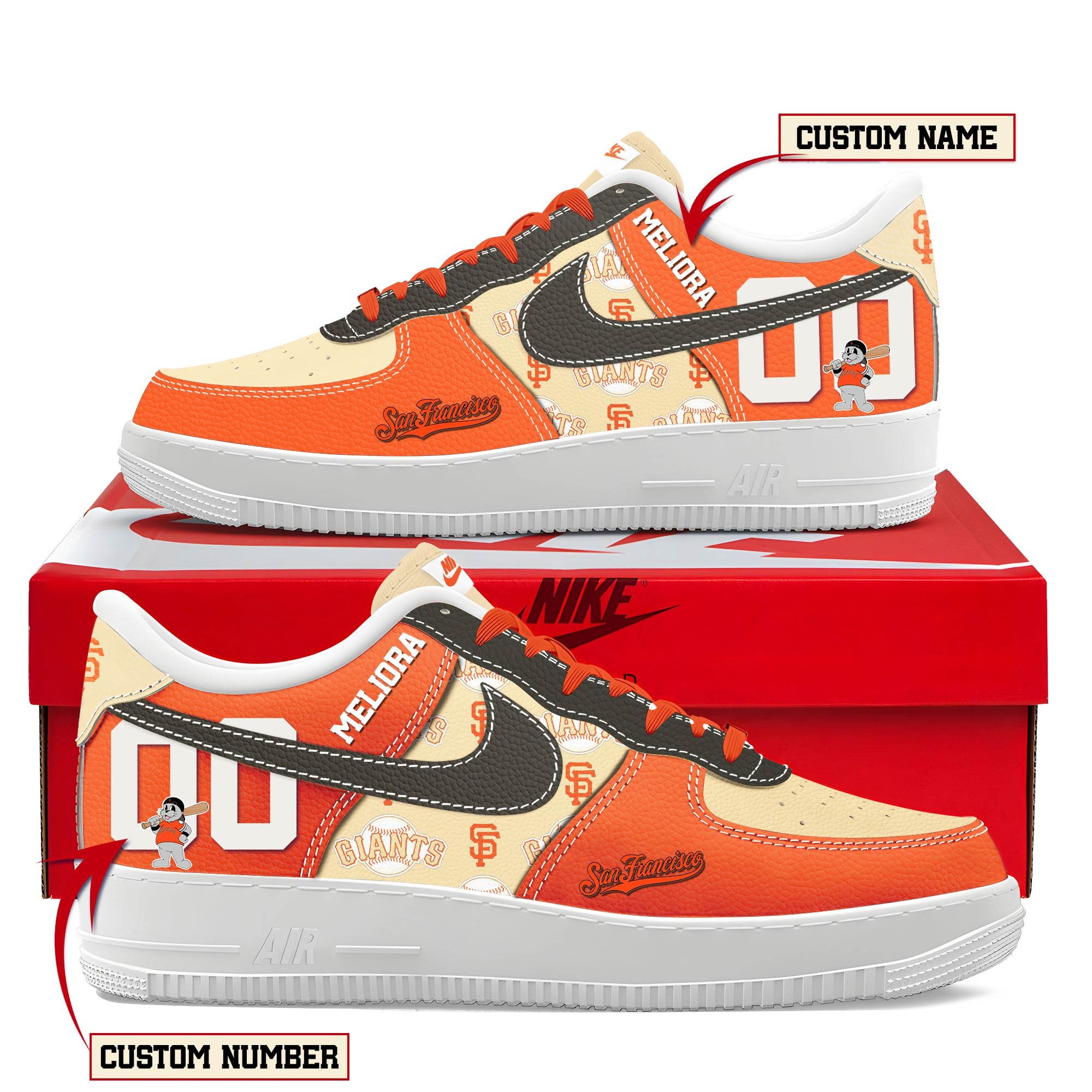JWFancy San Francisco Giants Air Low-Top Sneakers Shoes For Men And Women