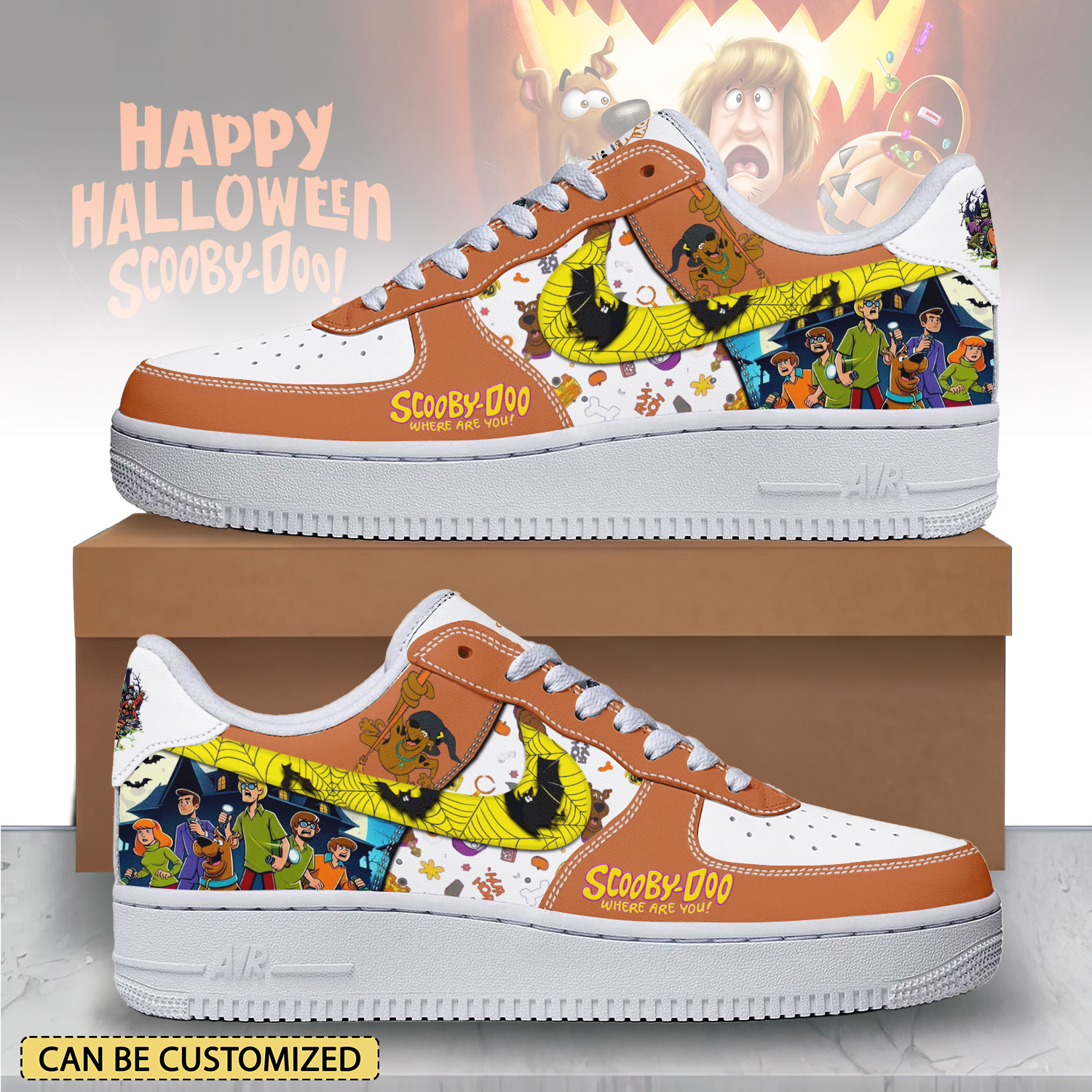 JWFancy Scooby Doo x Halloween Air Low-Top Sneakers Shoes For Men And Women