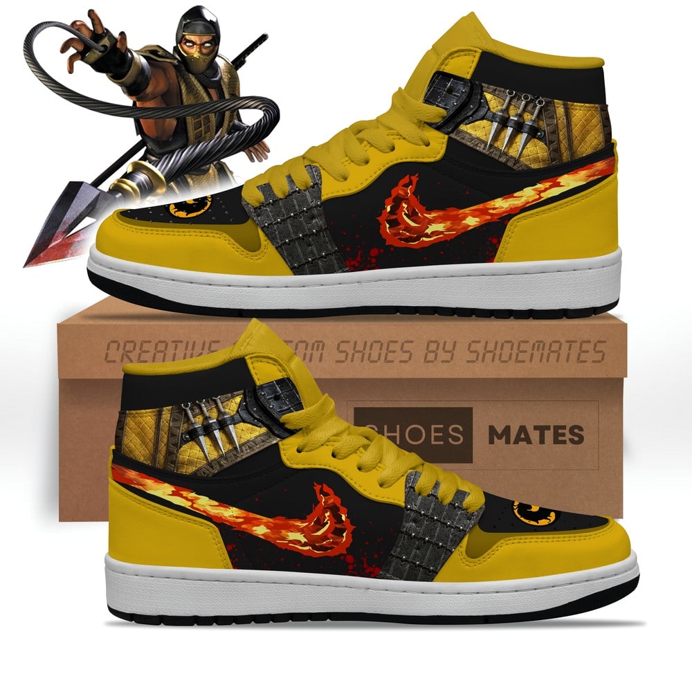 JWFancy Scorpion Mortal Kombat AJ1 High Sneakers Shoes For Men And Women