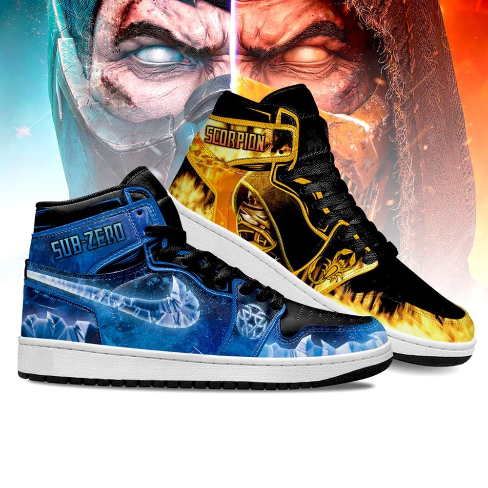 JWFancy Scorpion & Sub-zero AJ1 High Sneakers Shoes For Men And Women