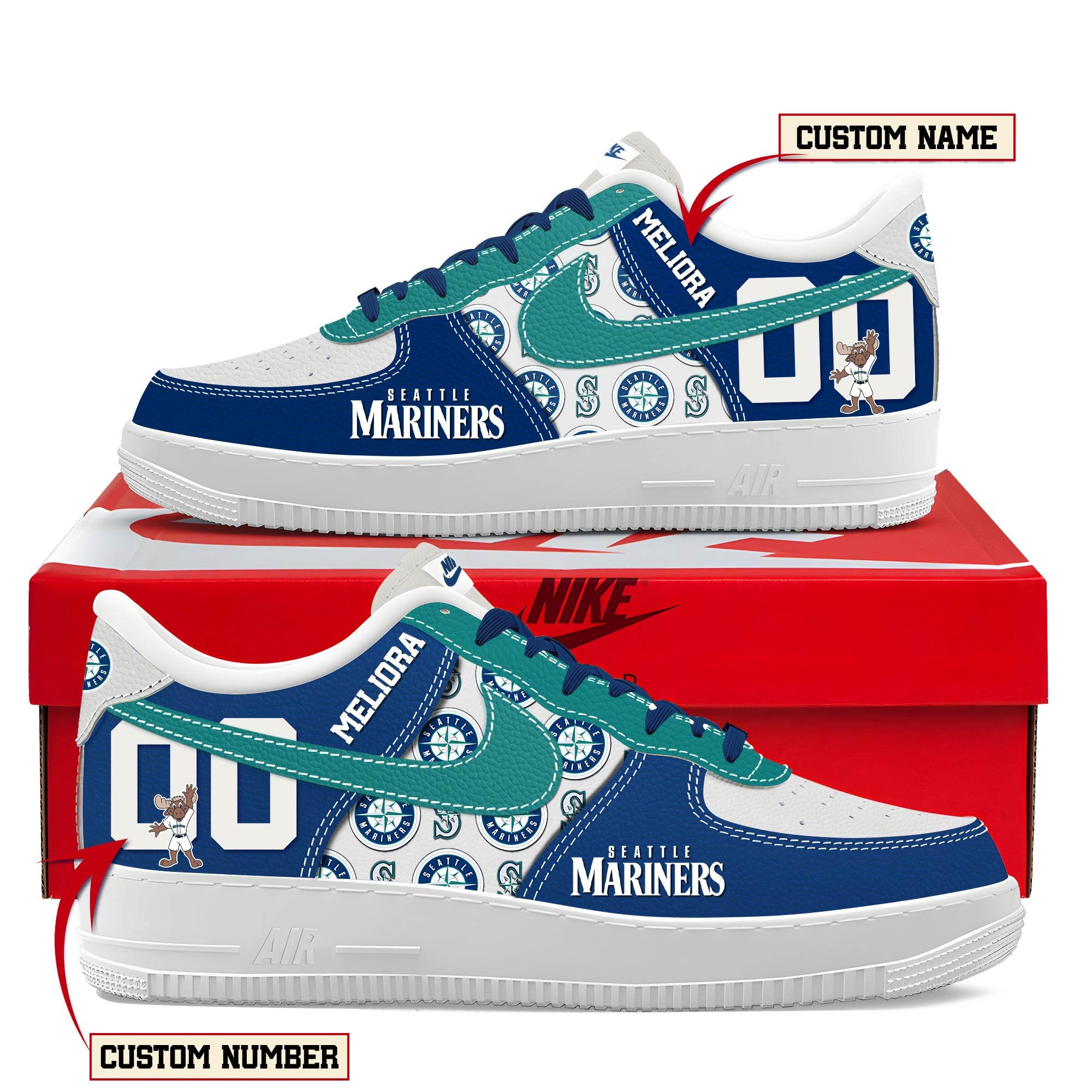 JWFancy Seattle Mariners Air Low-Top Sneakers Shoes For Men And Women