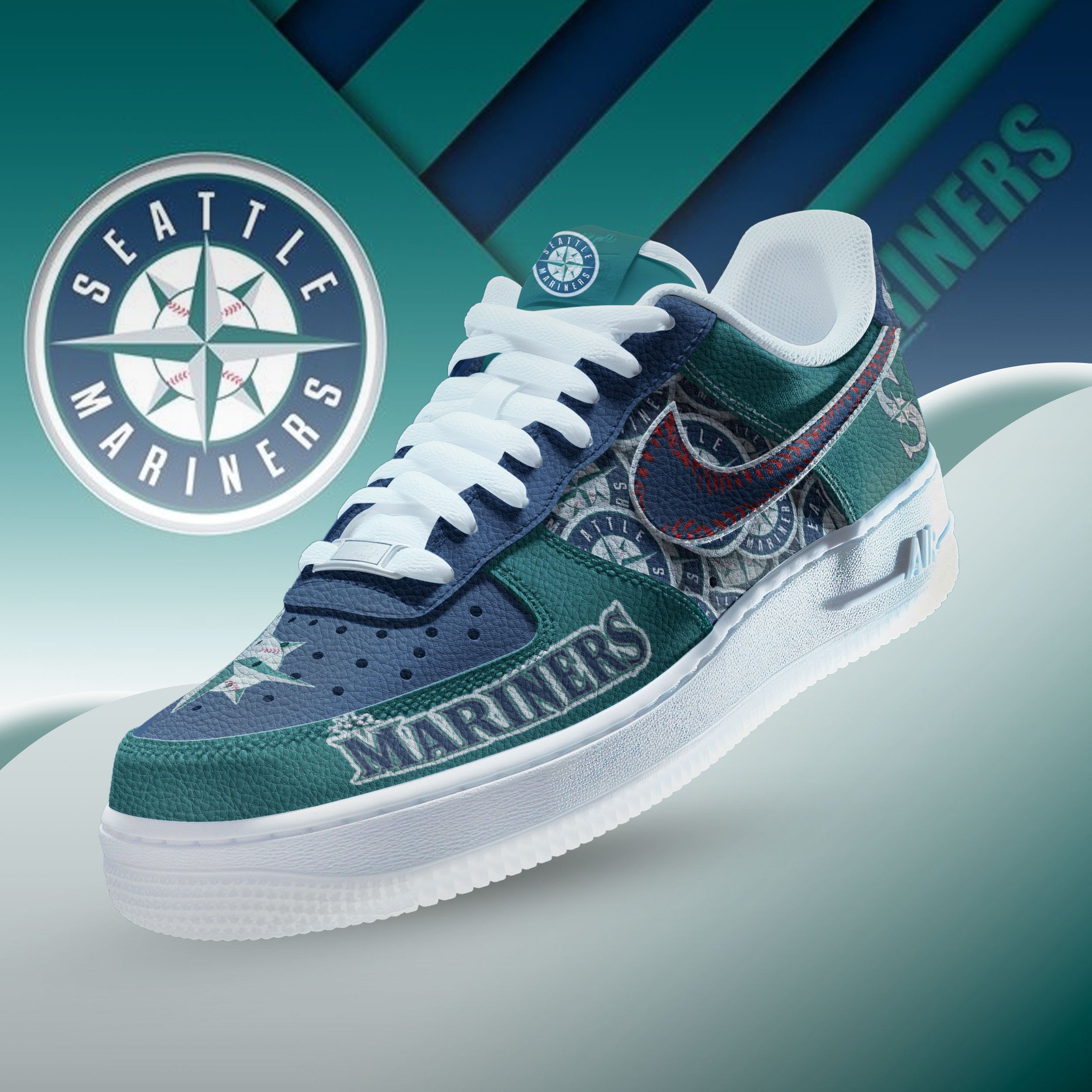 JWFancy Seattle Mariners Air Low-Top Sneakers Shoes For Men And Women