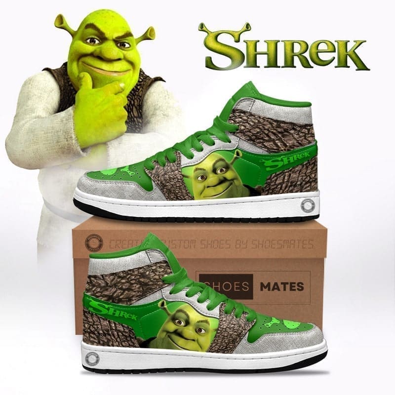 JWFancy Shrek AJ1 High Sneakers Shoes For Men And Women
