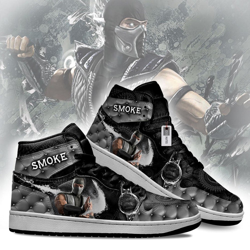JWFancy Smoke Mortal Kombat AJ1 High Sneakers Shoes For Men And Women