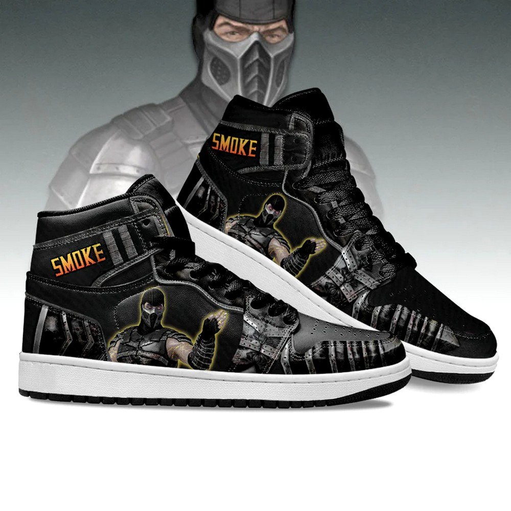 JWFancy Smoke Mortal Kombat Version 2 AJ1 High Sneakers Shoes For Men And Women