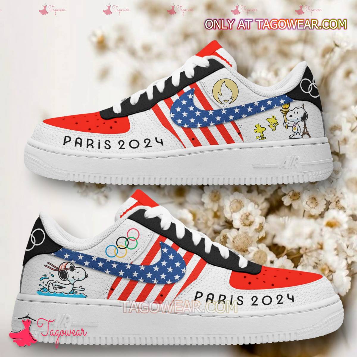 JWFancy Snoopy And Woodstock Air Low-Top Sneakers Shoes For Men And Women
