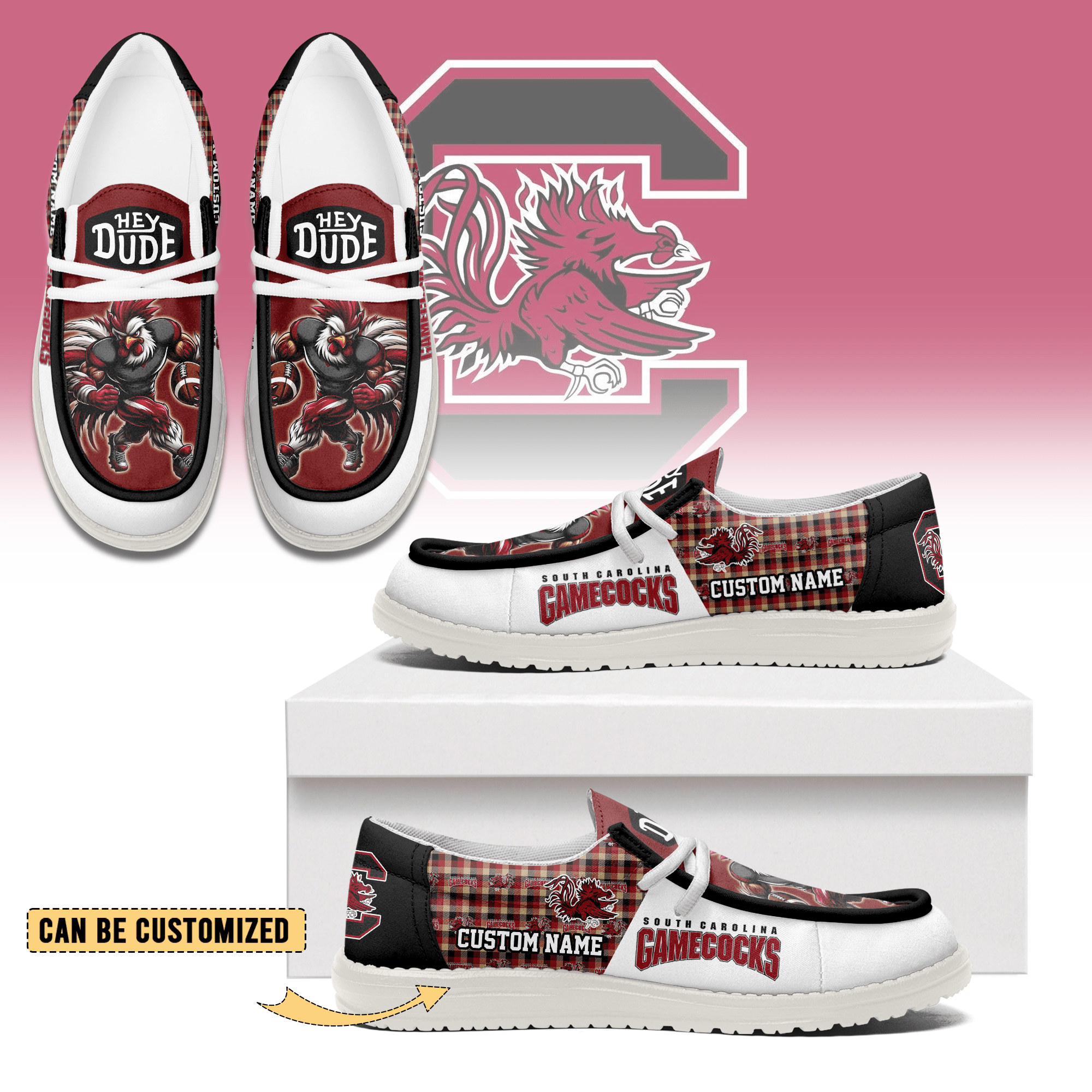 JWFancy South Carolina Gamecocks Personalized Hey Dude Shoes For Men And Women
