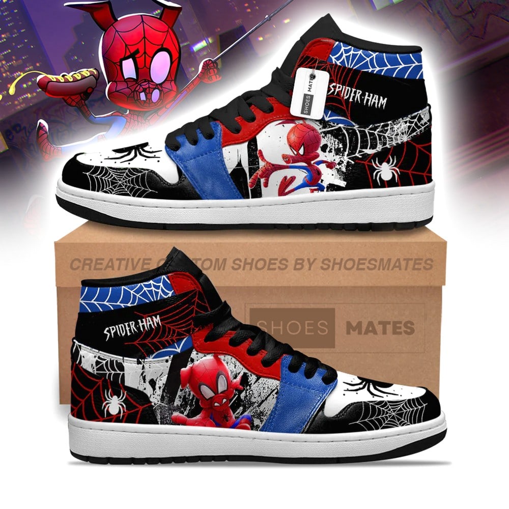 JWFancy Spider-Ham Spider-Verse AJ1 High Sneakers Shoes For Men And Women