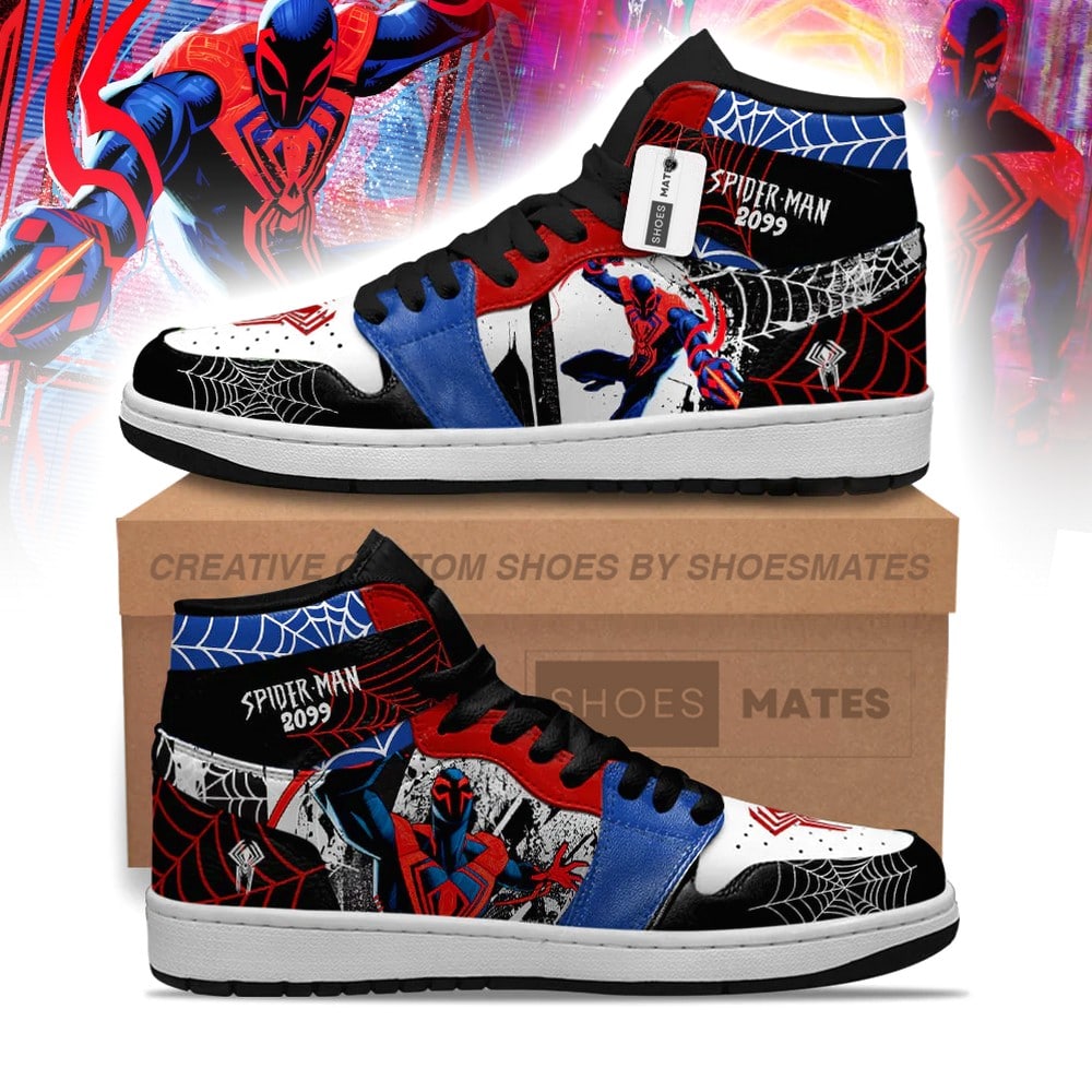 JWFancy Spider-Man 2099 Spider-Verse AJ1 High Sneakers Shoes For Men And Women