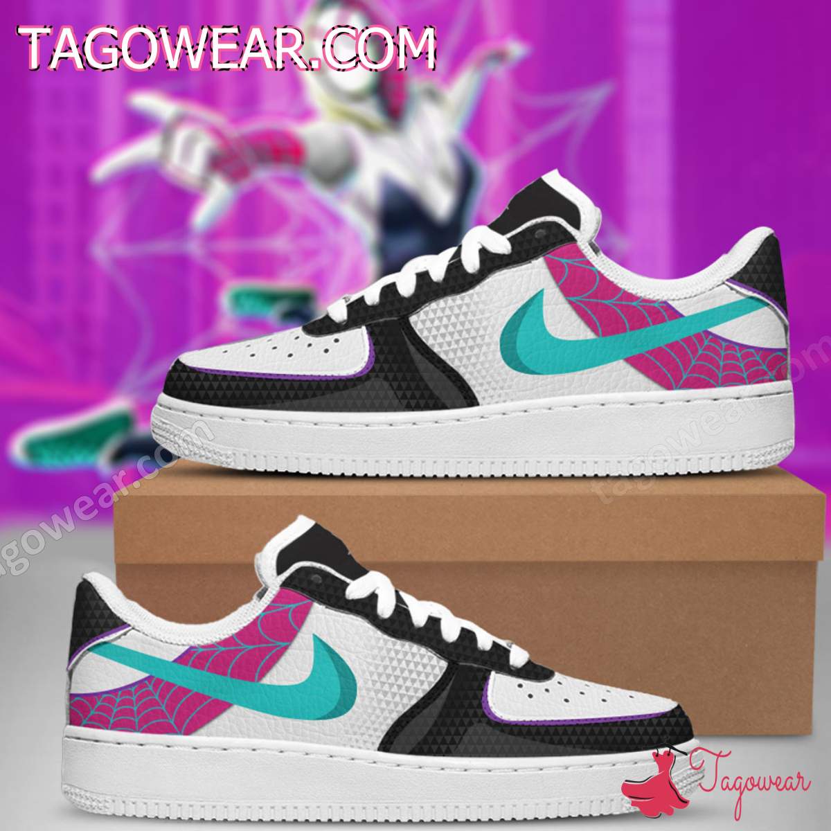 JWFancy Spider-man Gwen Stacy Air Low-Top Sneakers Shoes For Men And Women