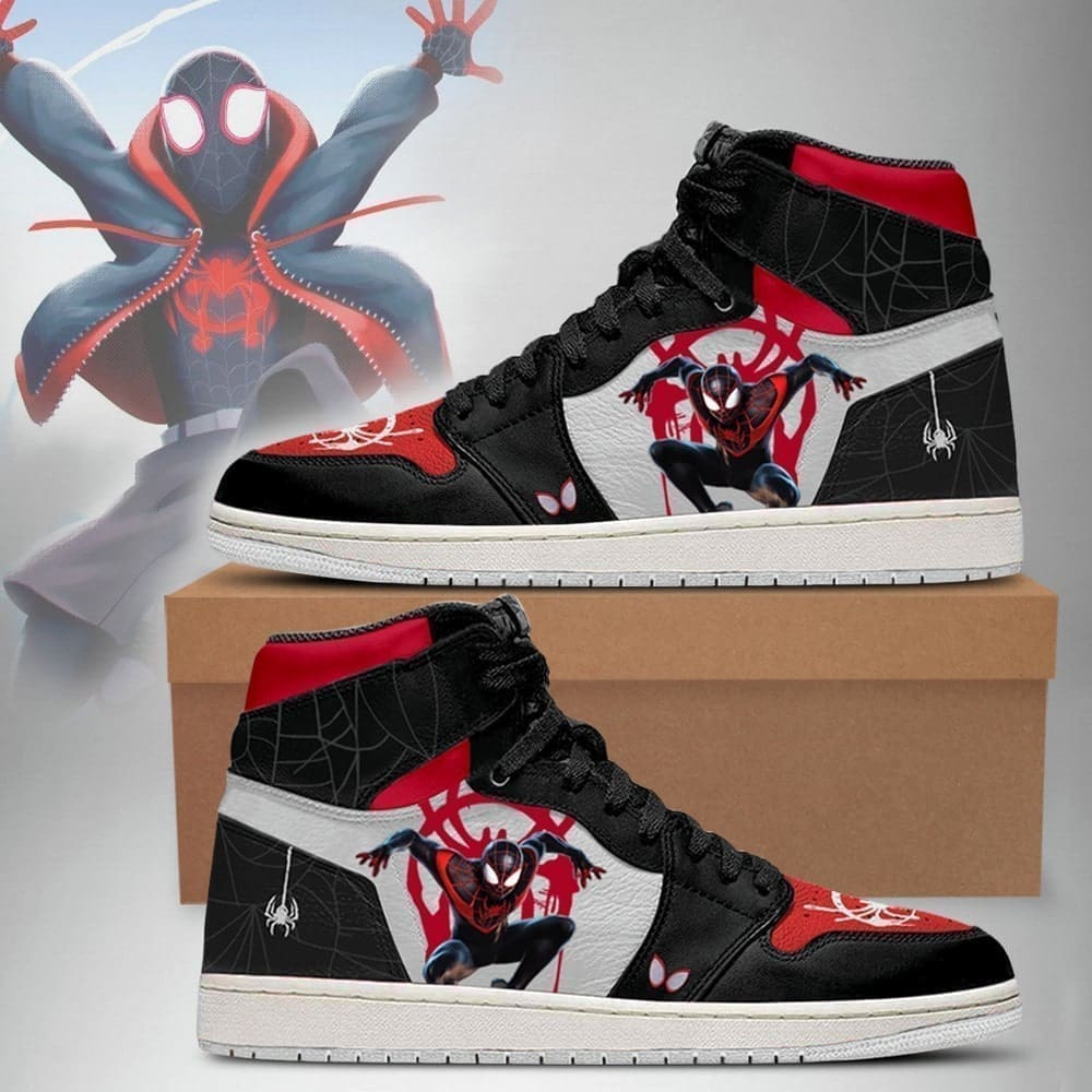 JWFancy Spider-Man Miles Morales AJ1 High Sneakers Shoes For Men And Women
